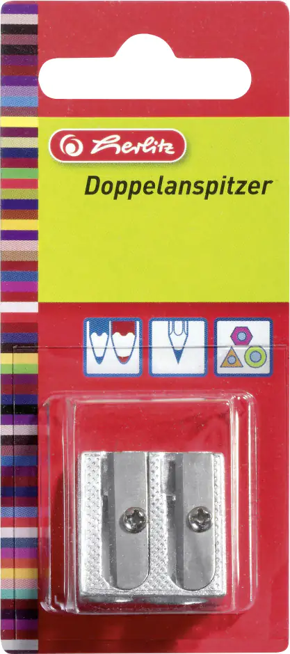 herlitz Doppelanspitzer Metall Keilform, für 6 und 9 9,6 Stiftdurchmesser herlitz Doppelanspitzer Metall Keilform, für 6 und 9 9,6 Stiftdurchmesser