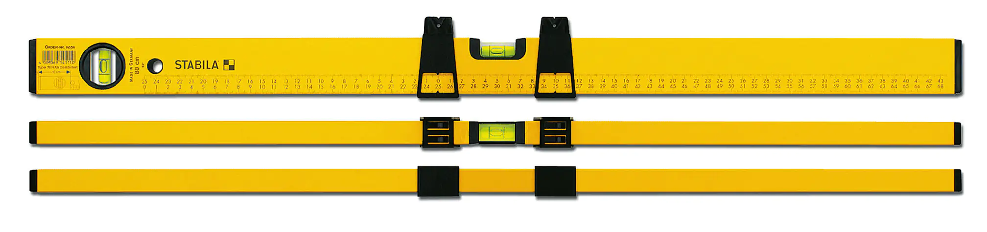 4005069141110 Stabila Markier-Wasserwaage 80 cm Type 70MAS und 2 Markierschieber