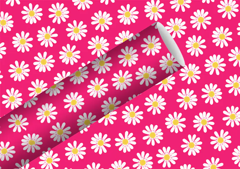4014995802811 Braun & Company Geschenkpapier Dancing Daisies pink 2 m x 70 cm
