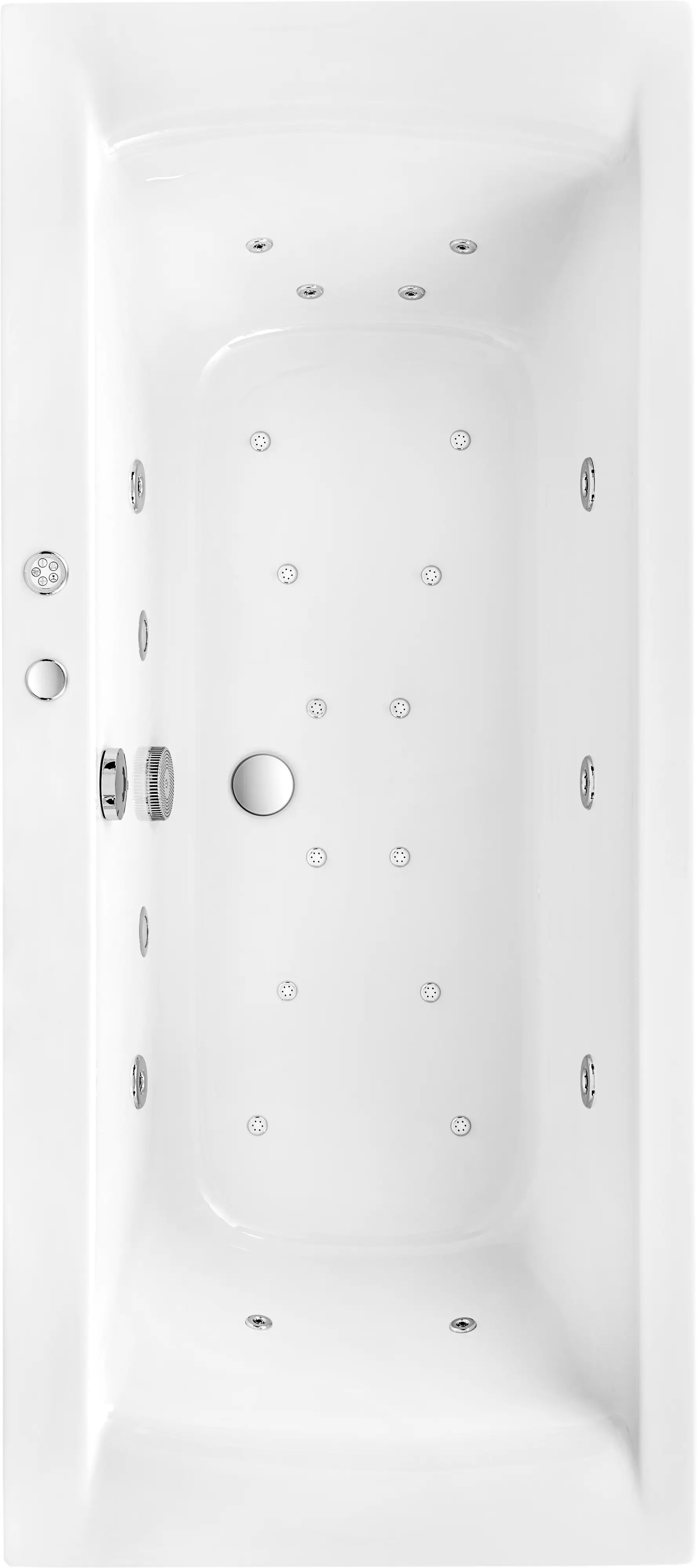 Ottofond Whirlpool Tampico 190 x 90 cm, weiß, mit 2 LED Farblichtwechslern