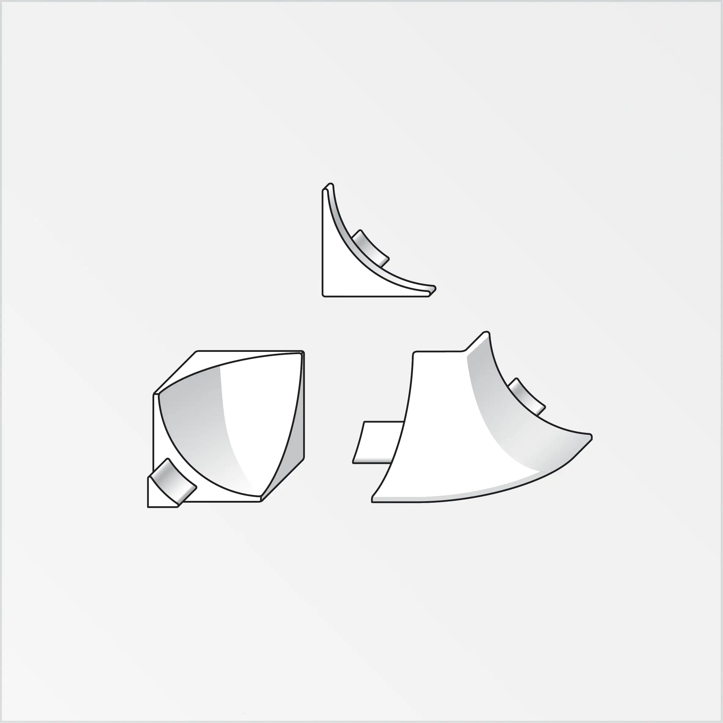 alfer Zubehör-Set 12 mm 12 mm PVC (Kunststoff) glatt Chrom Optik