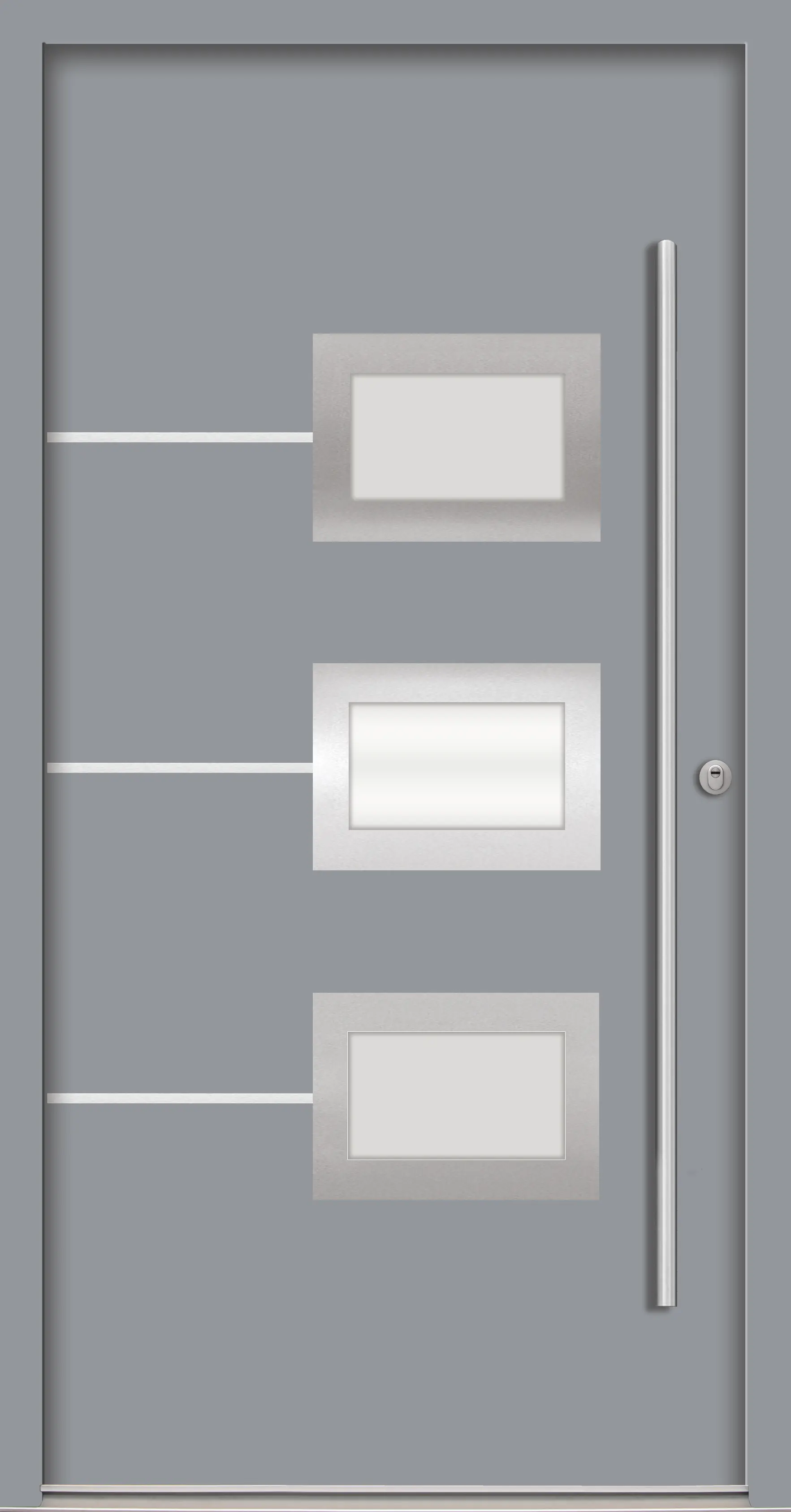 Splendoor Haustür Passivedoor Premium B03 RC2 Grau DIN Rechts 110 x 210 cm