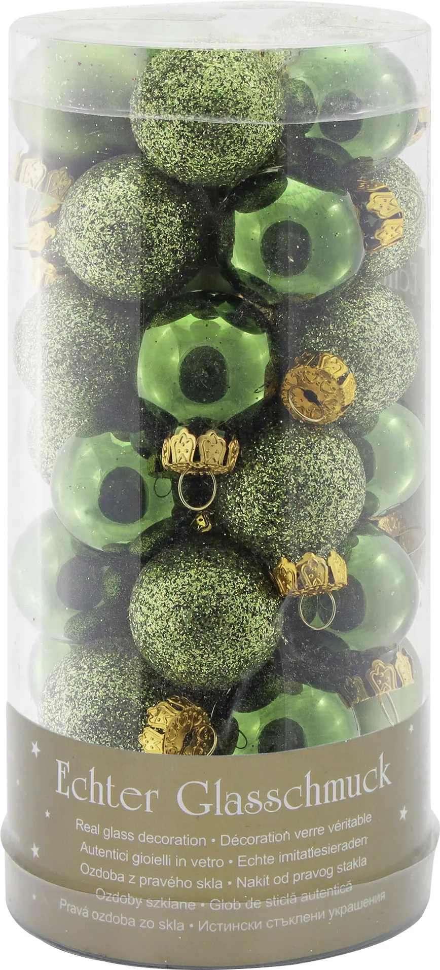 Weihnachtskugeln aus Glas Ø 2,5 cm grün 35 Stück