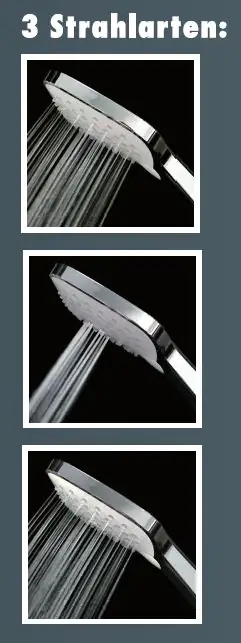 Primaster Handbrause 3 Strahlarten Water Stream quadratisch chrom-weiß wassersparend