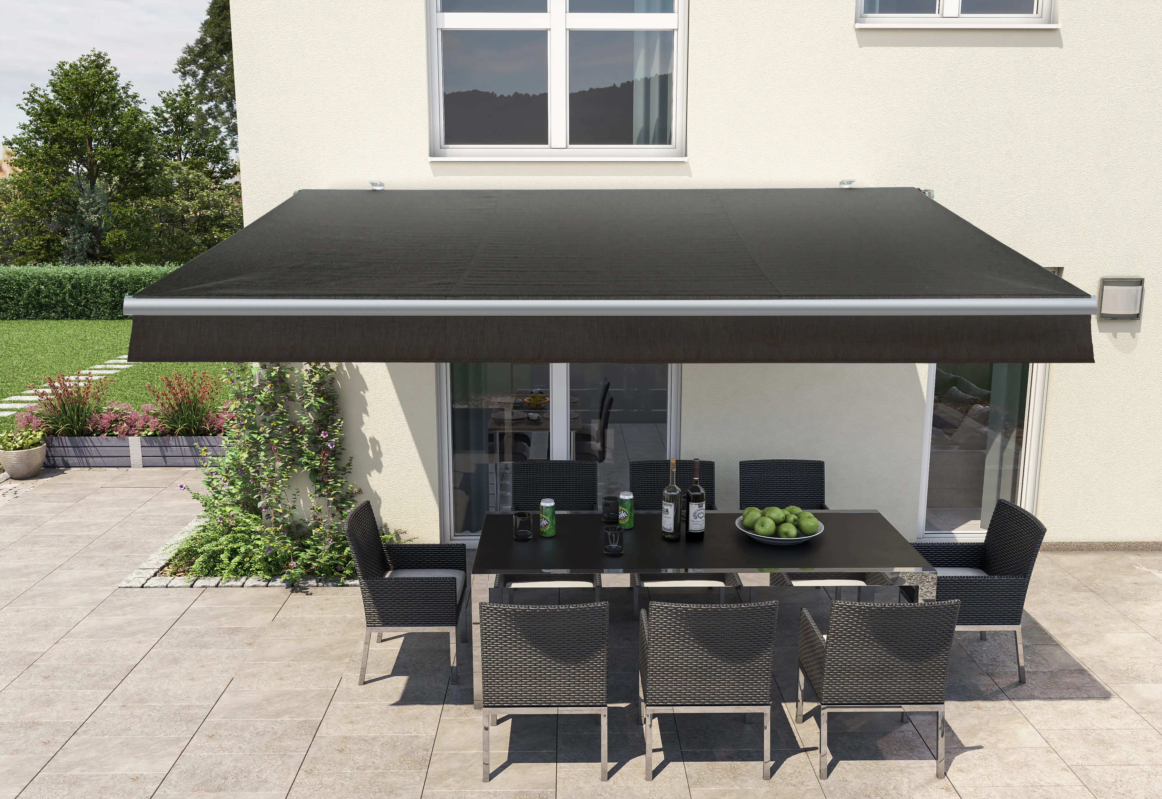 4333692767057 Gelenkarm-Markise Berlin anthrazit Breite 300 cm Ausfall 200 cm