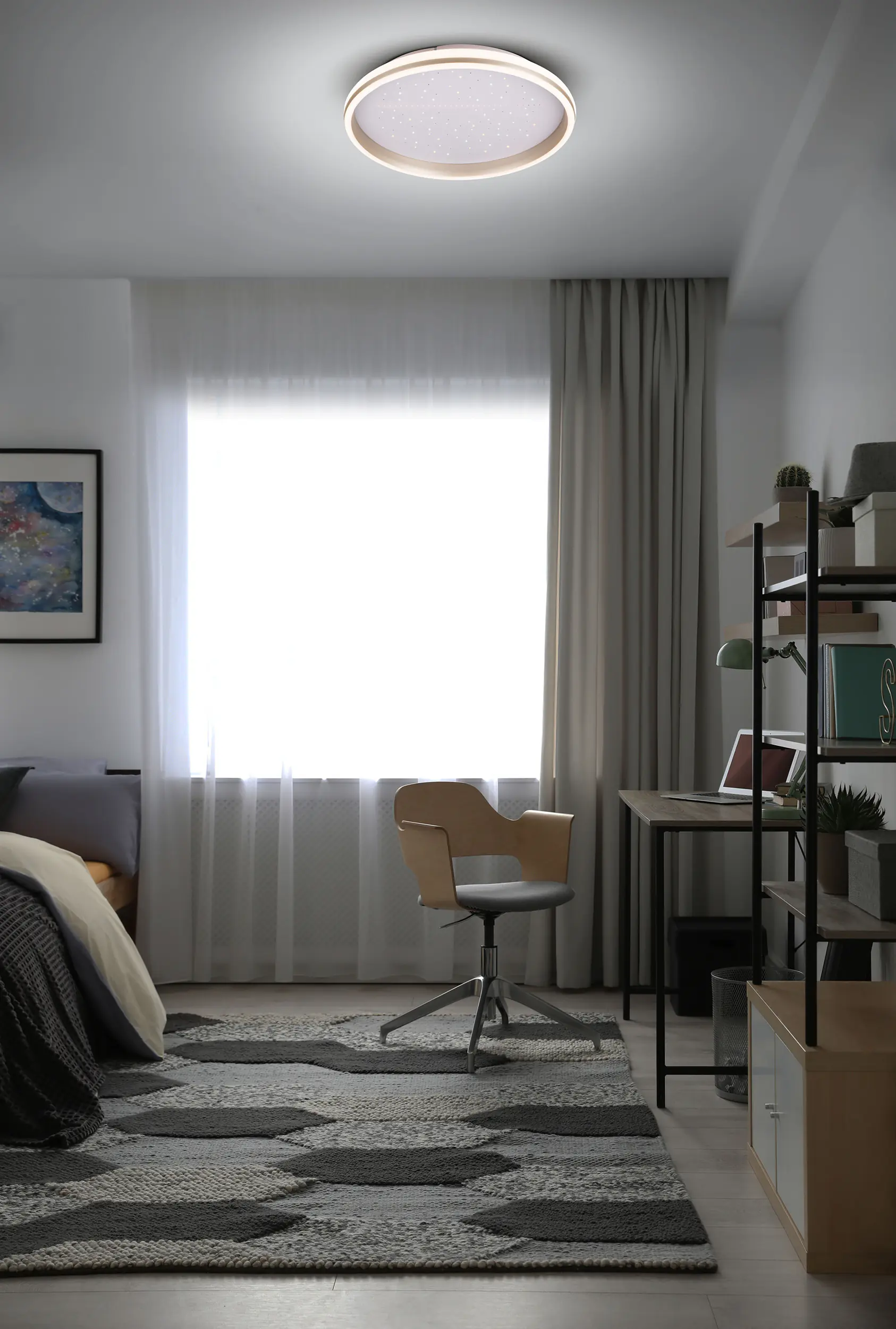 Light & More LED Deckenlampe Meteor 32W weiß-chrom warmweiß-kaltweiß