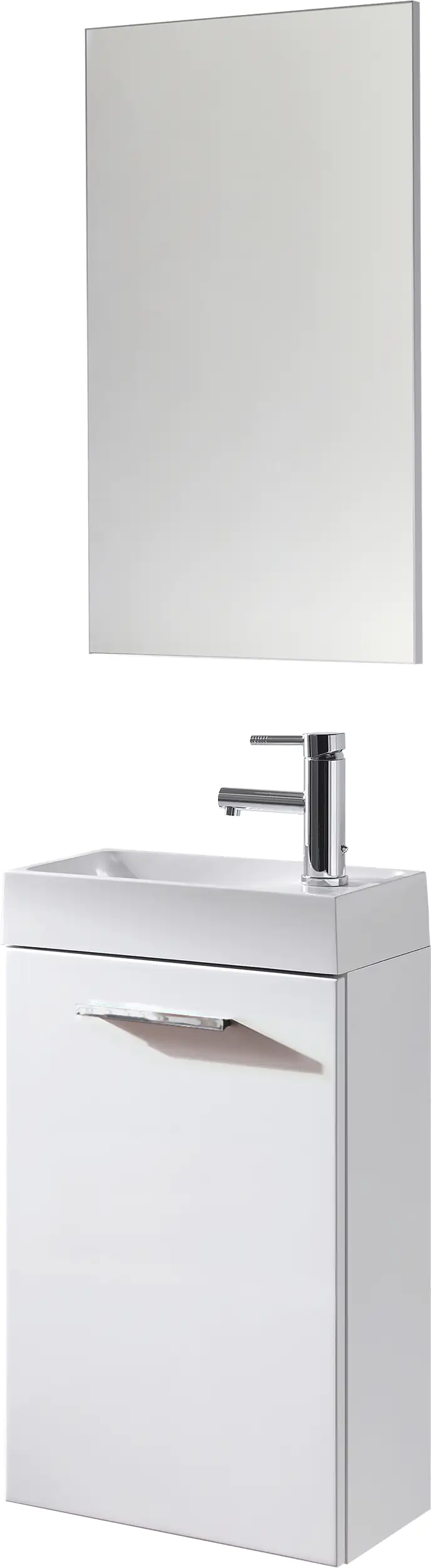 Gäste WC Möbel Set Mainz weiß hochglanz 40 cm