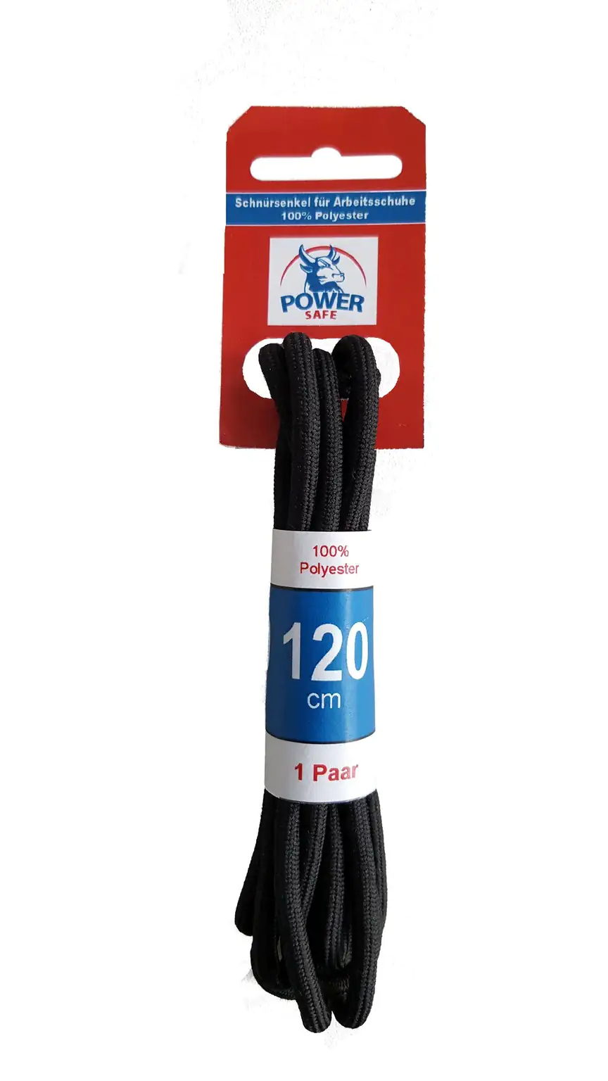 Power Safe Schnürsenkel Länge 120 cm, schwarz