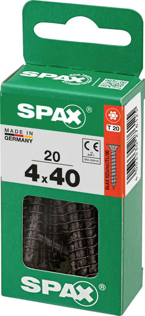 Spax Universalschrauben 4 x 40 mm T20 Vollgewinde - 20 Stk. 