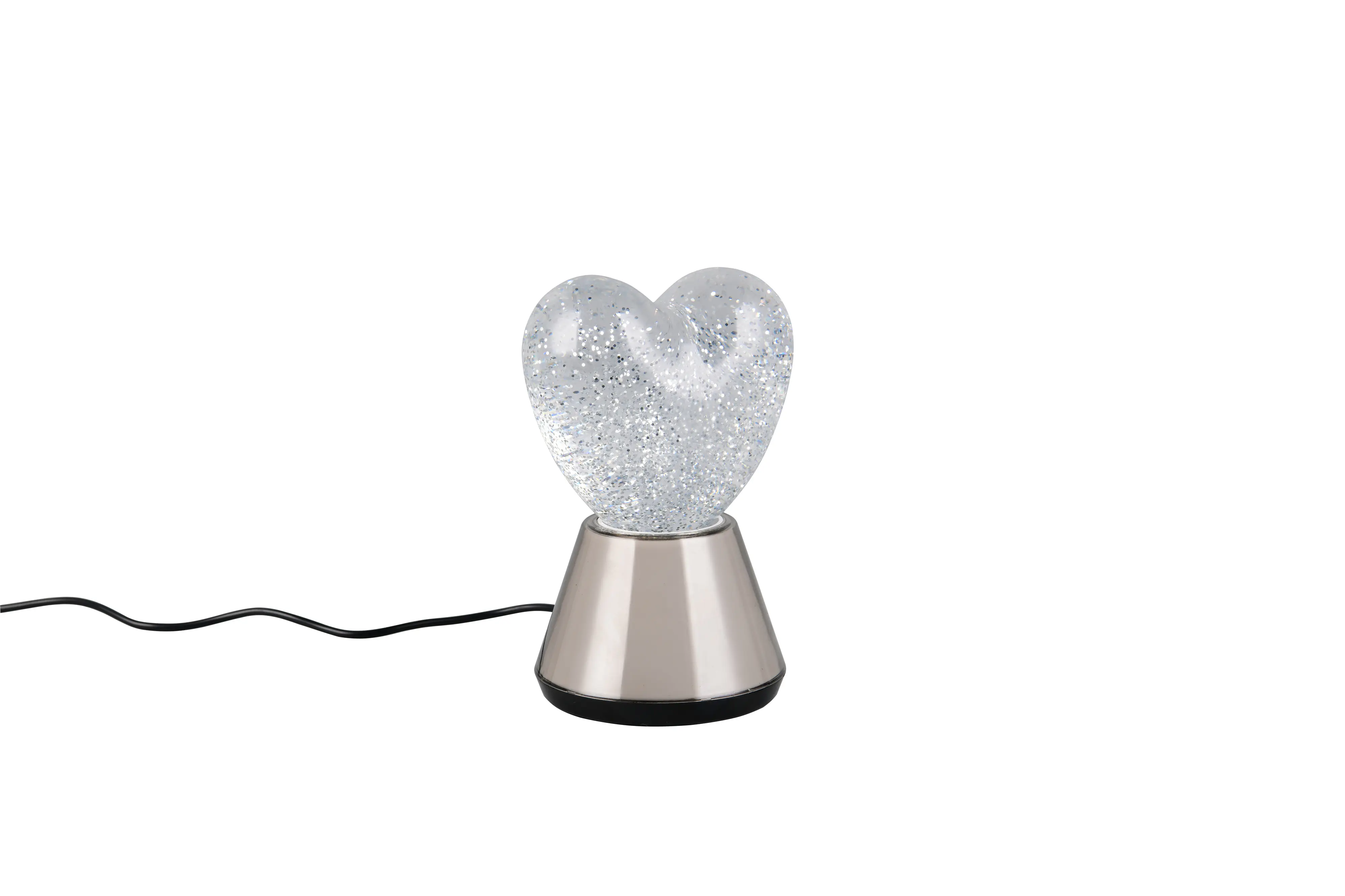 Reality LED-Tischleuchte Estella Fun Herz 11 x 17 cm rauchfarbig