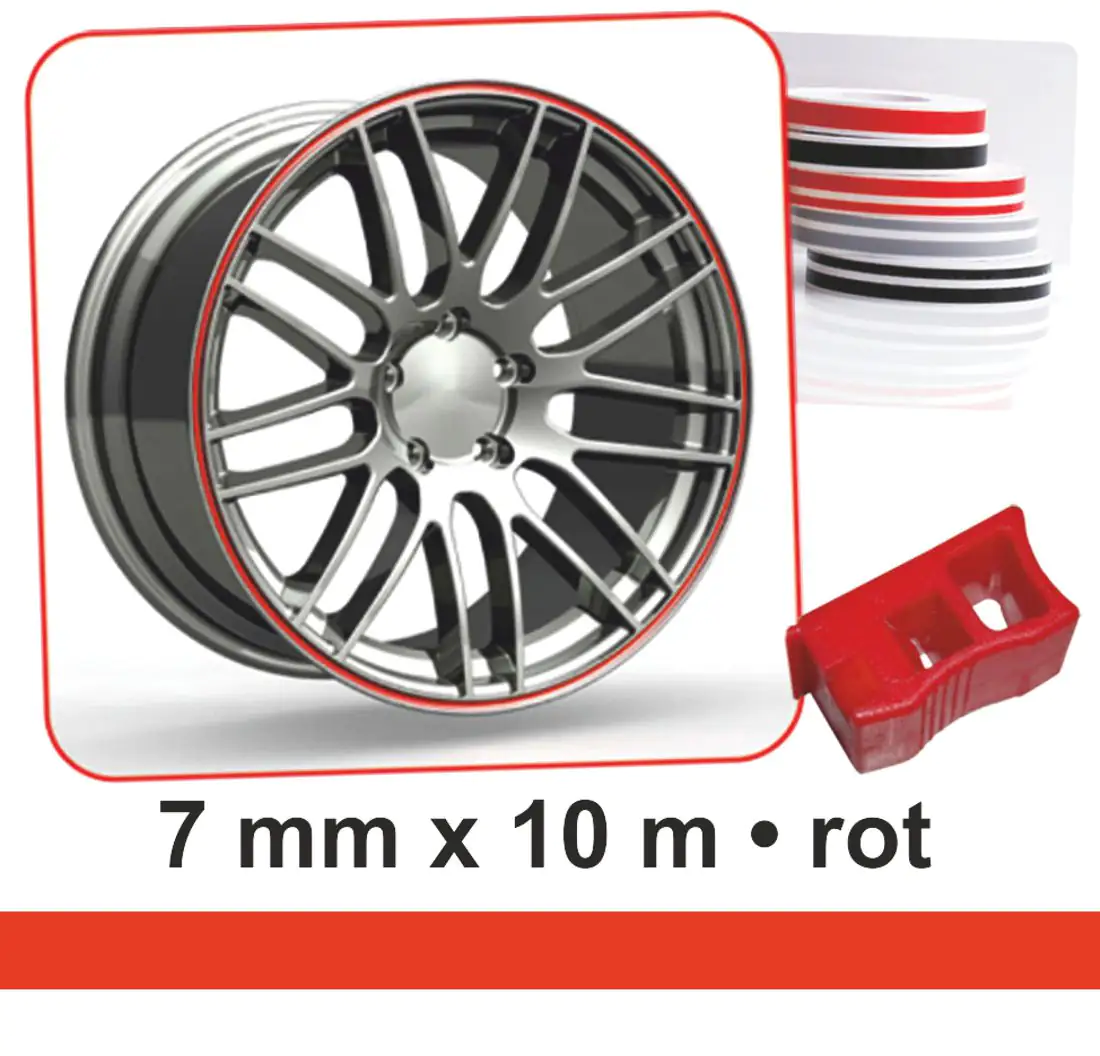 4002341341305 Hermann Schütz Zierstreifen Wheel-Stripes für Autofelgen rot 7mm x 10m