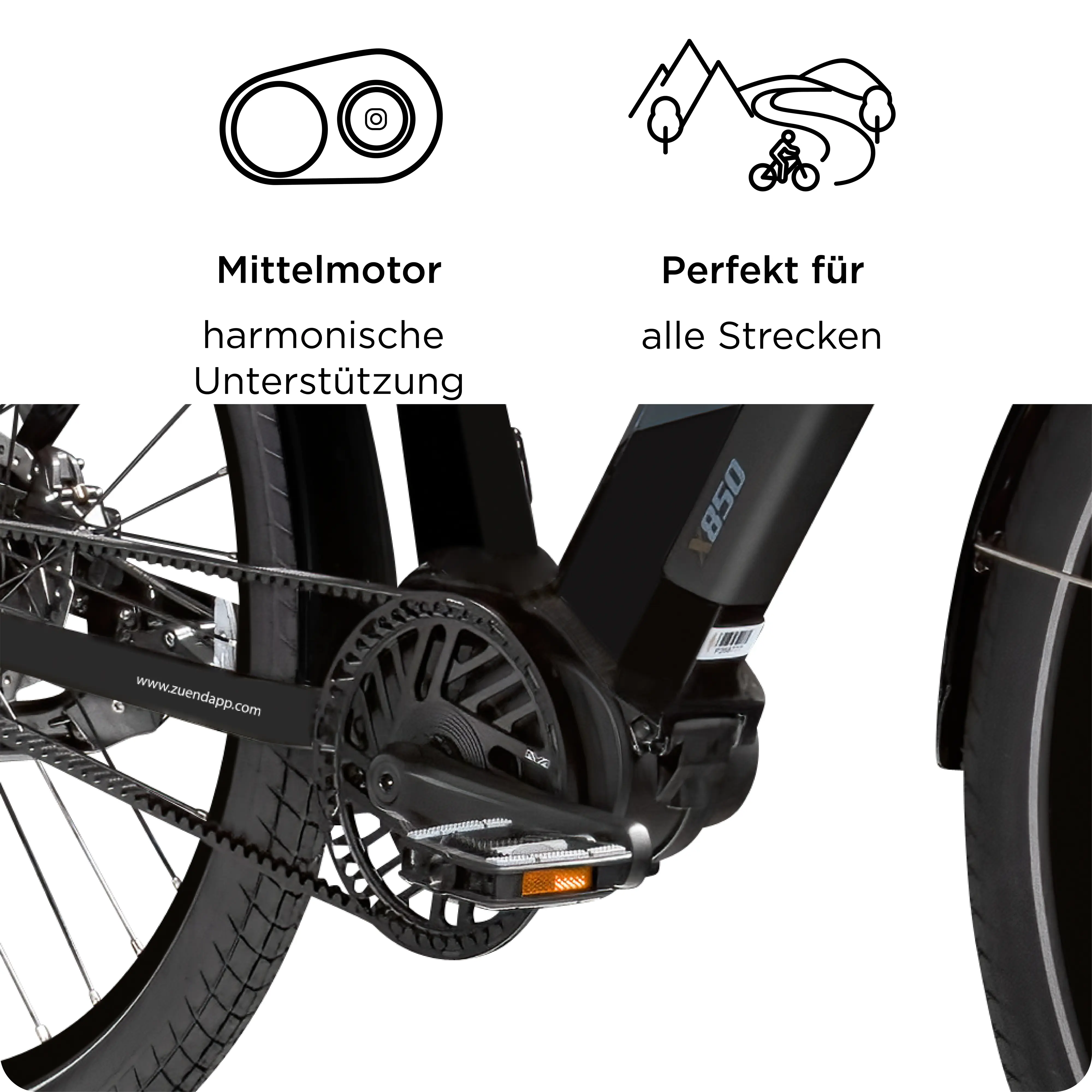 Zündapp E-Bike Trekking X850 Diamantrahmen 27,5 Zoll 7-Gang 550 Wh schwarz 