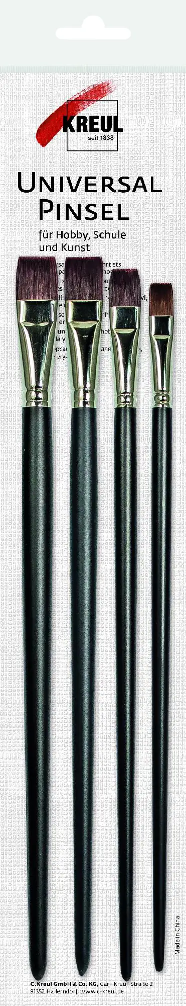 Kreul Universalpinsel Synthetics flach 4er Set
