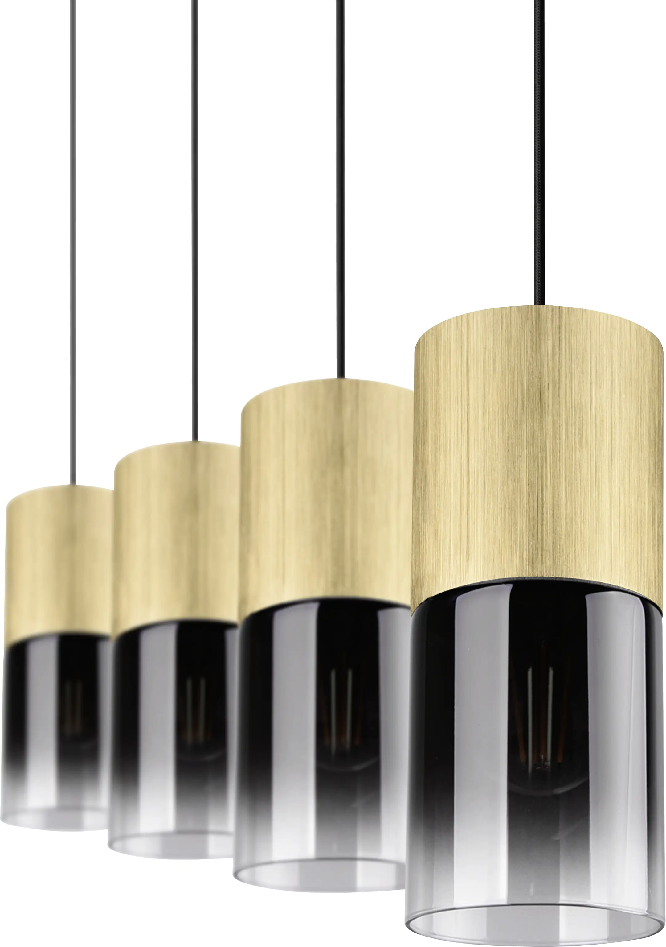 Trio Leuchten 4er Pendelleuchte Robin messing-matt 80,5 x 10 cm E27 28 W