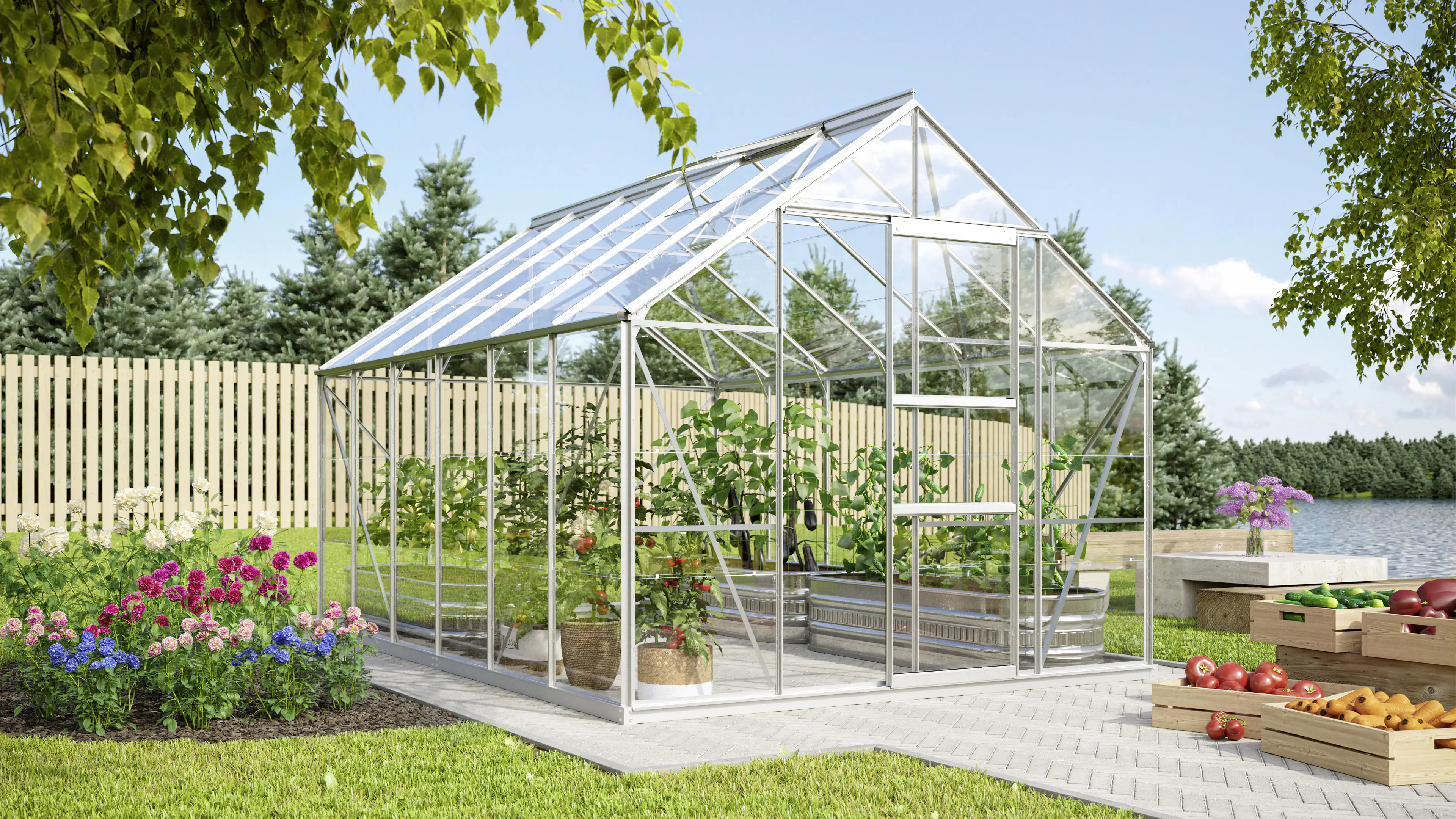 Vitavia Gewächshaus Merkur 9900 254 x 379 cm 3 mm Sicherheitsglas Vitavia Gewächshaus Merkur 9900 254 x 379 cm 3 mm Sicherheitsglas