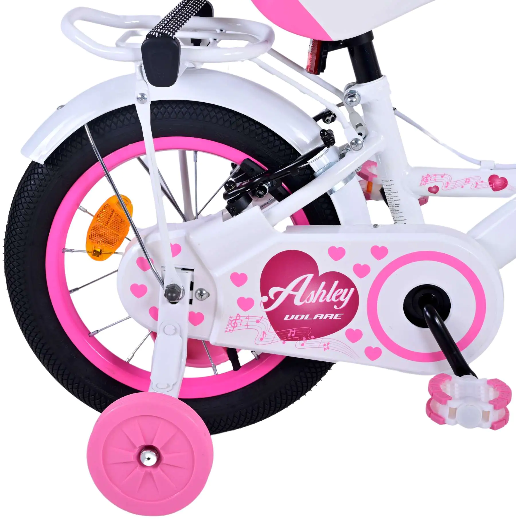 Volare Kinderfahrrad Ashley 14 Zoll RH 23cm weiß/pink