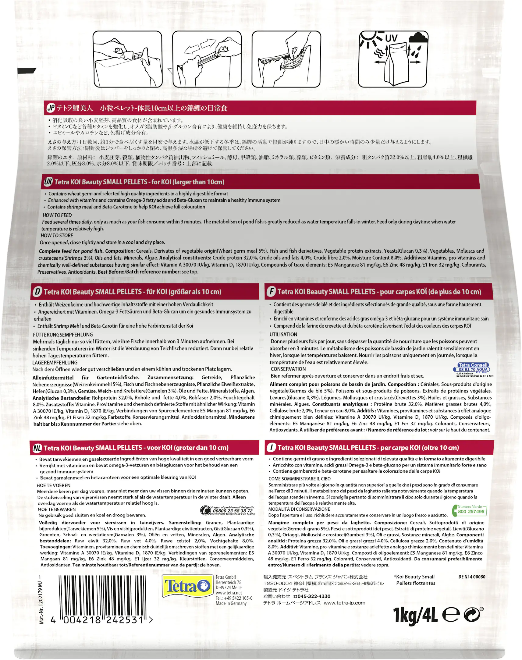 Tetra Teichfutter Koi Beauty Small Small, 4 l Tetra Teichfutter Koi Beauty Small Small, 4 l