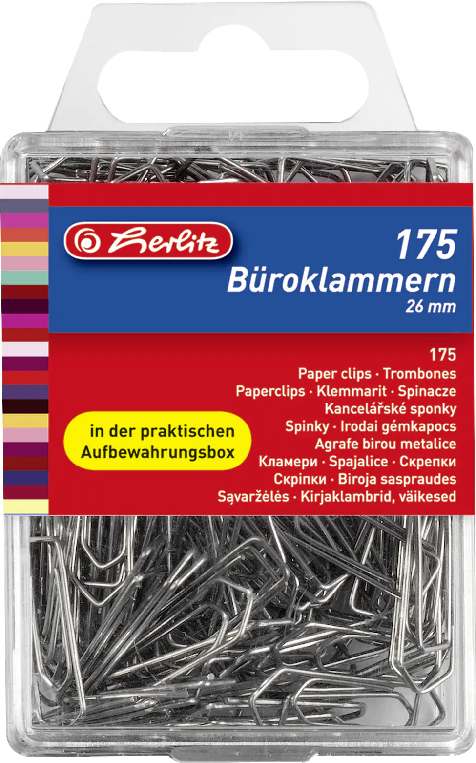 herlitz Büroklammer Brief- Aktenklammer 26 mm 175 Stück spitze Form