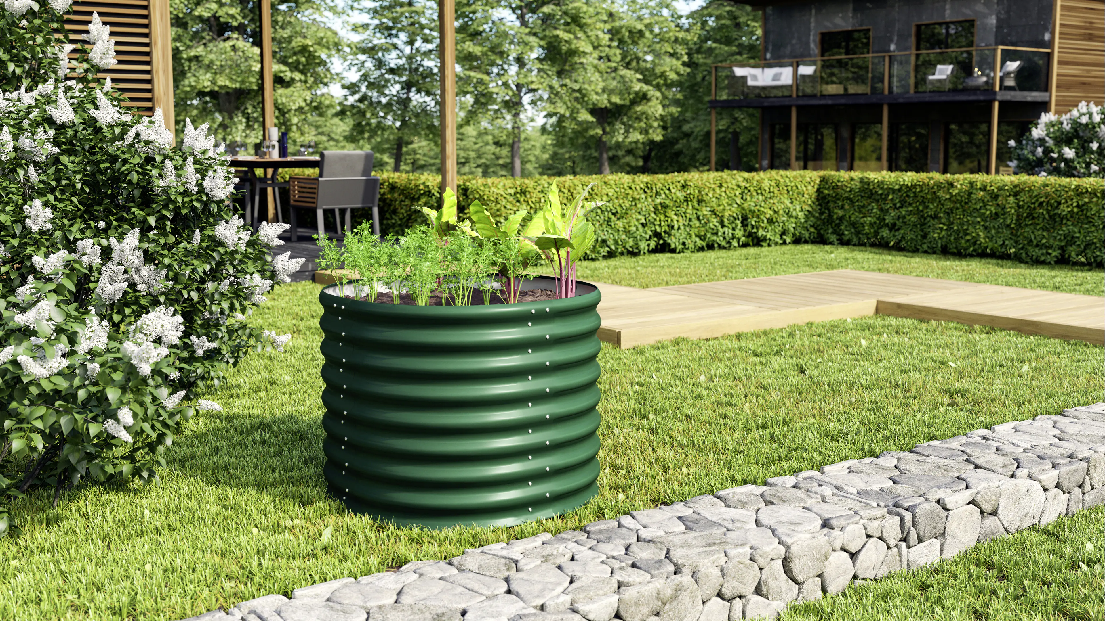 Vitavia Hochbeet Terra Rund 630 82 x 82 x 63 cm seegras