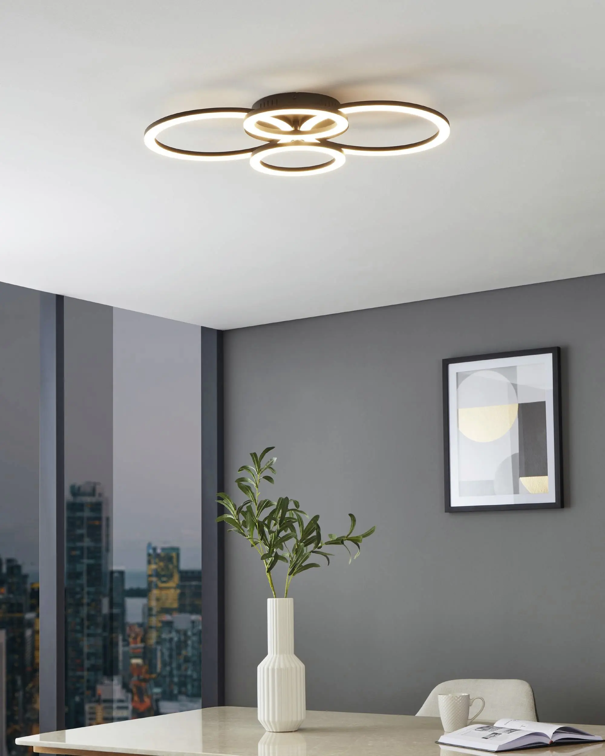 Eglo LED Deckenleuchte Parrapos-Z schwarz 62 x 45 cm RGB dimmbar