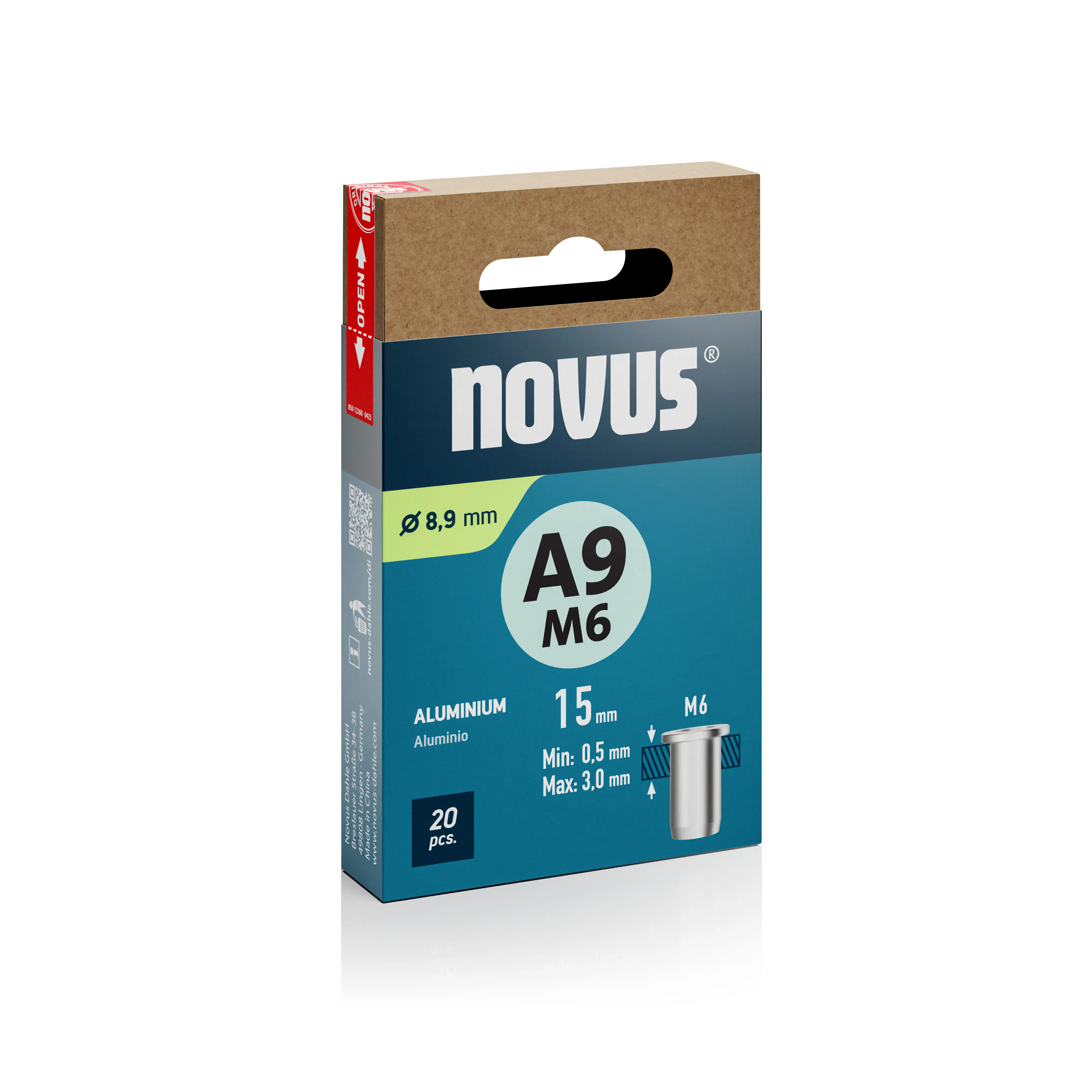 Novus Blindnietmuttern Typ M6 x 15 mm Aluminium Nietmutter 20 Stück Novus Blindnietmuttern Typ M6 x 15 mm Aluminium Nietmutter 20 Stück