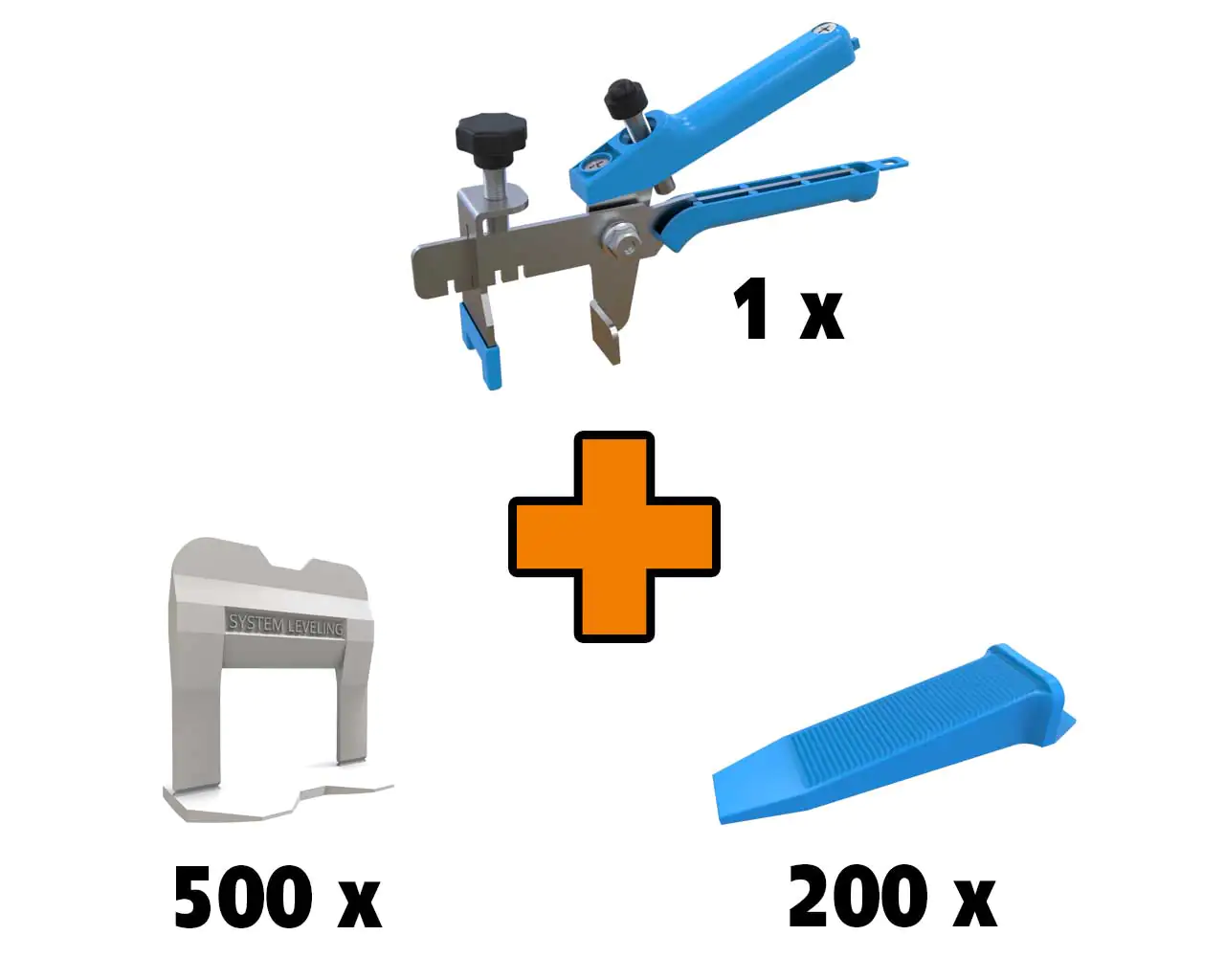 System Leveling Fliesen-Nivelliersystem Set M Fugenbreite 1 mm System Leveling Fliesen-Nivelliersystem Set M Fugenbreite 1 mm