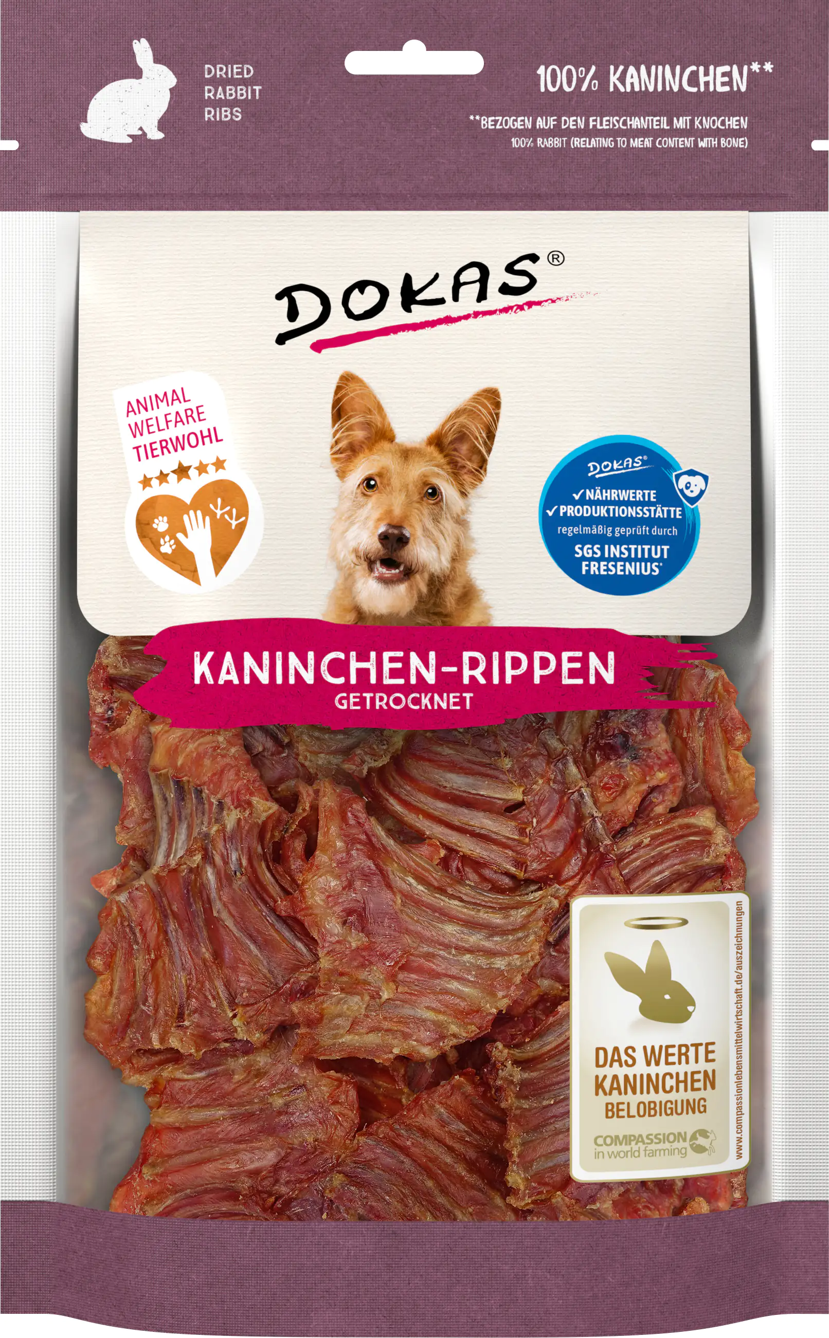 Dokas Kaninchen-Rippen 100 g, getrocknet