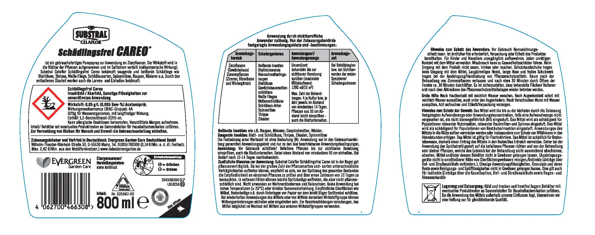 Substral Celaflor Schädlingsfrei Careo Rosen 800 ml Substral Celaflor Schädlingsfrei Careo Rosen 800 ml
