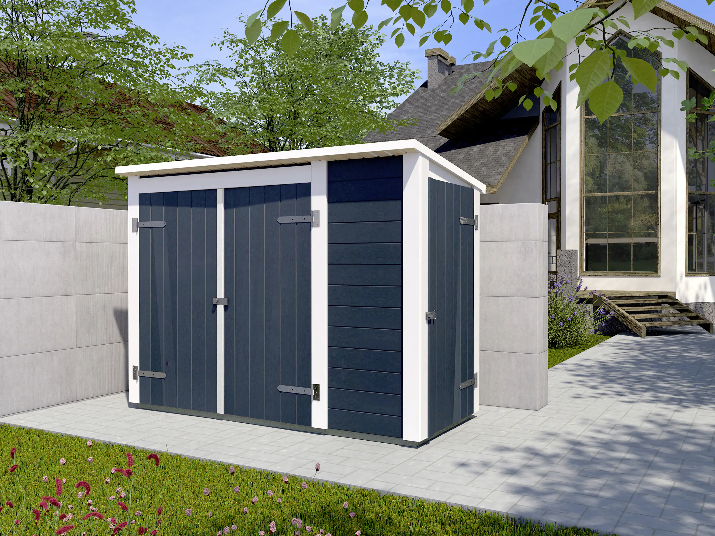 Weka Gartenschrank Multibox 205 x 84 x 152 cm anthrazit mit Regalsystem