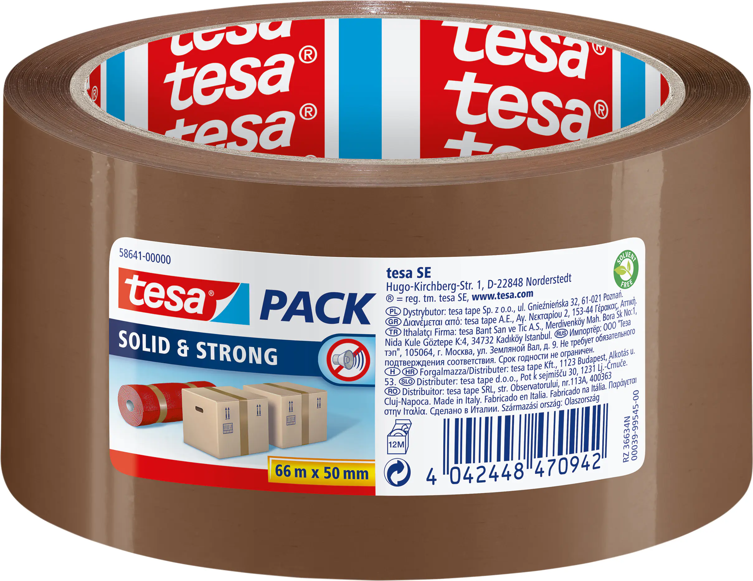 tesa Pack Solid & Strong 66 m x 50 mm, braun