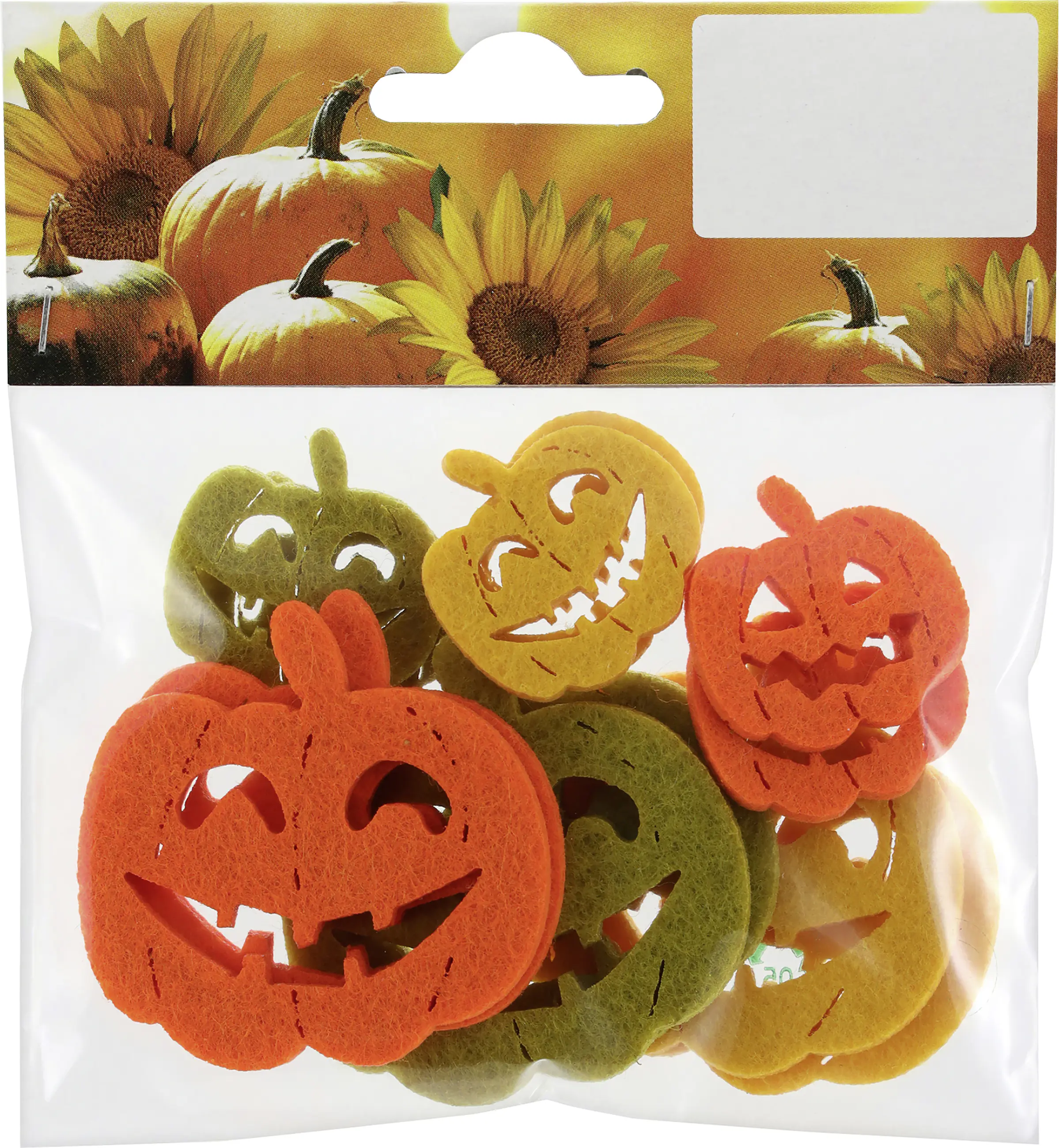 Kürbisse aus Filz 1 x 11 x 12 cm orange grün gelb