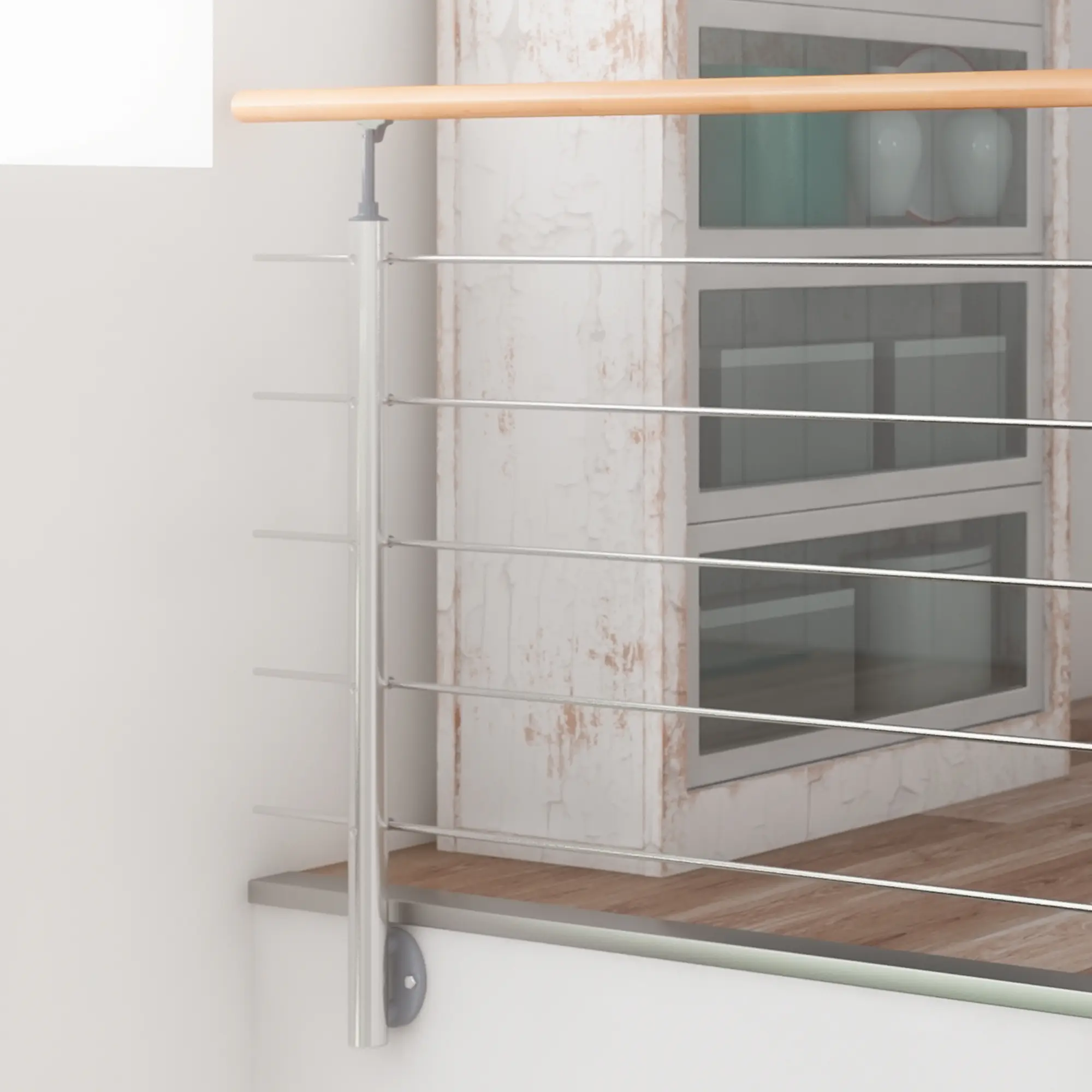 DOLLE Geländerset PS 031 Aluminium mit Buchehandlauf 150 cm
