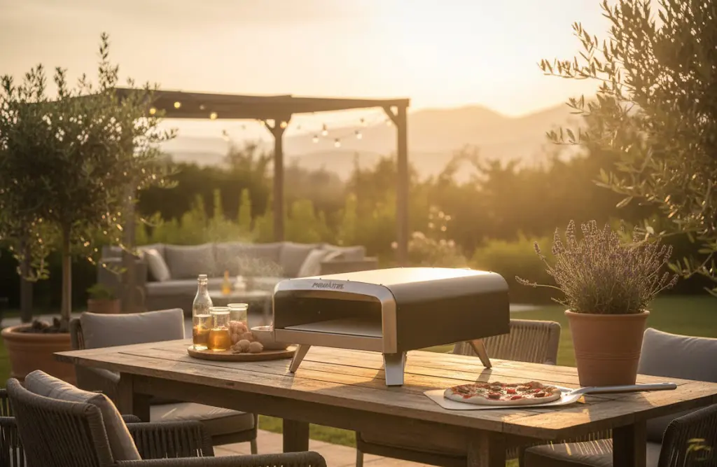 Primaster Gas-Pizzaofen Arcus 1 Brenner mit Pizzastein 33 x 33 cm