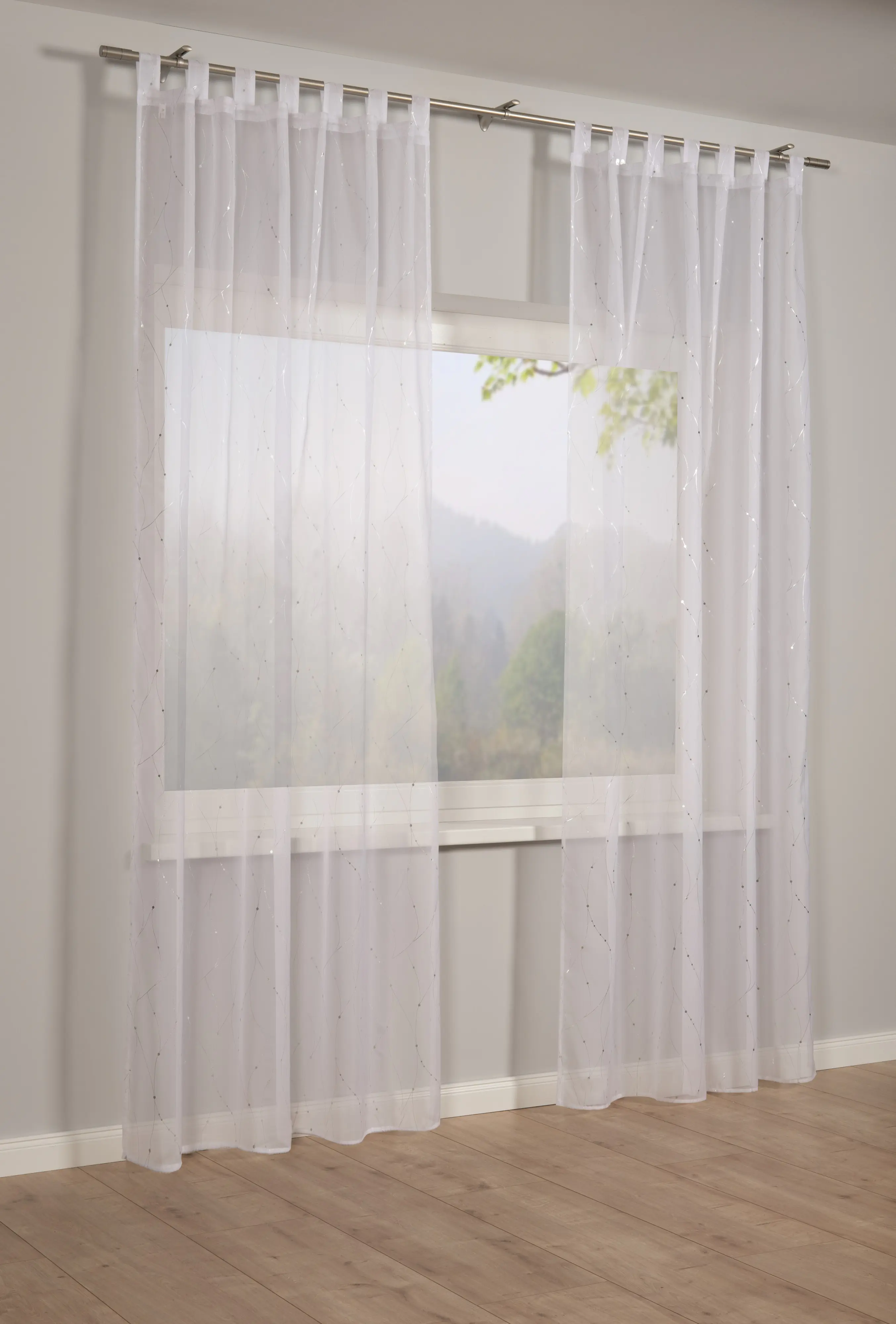 Sehlbach Schlaufenschal mit Gardinenband 140 x 245 cm weiß 