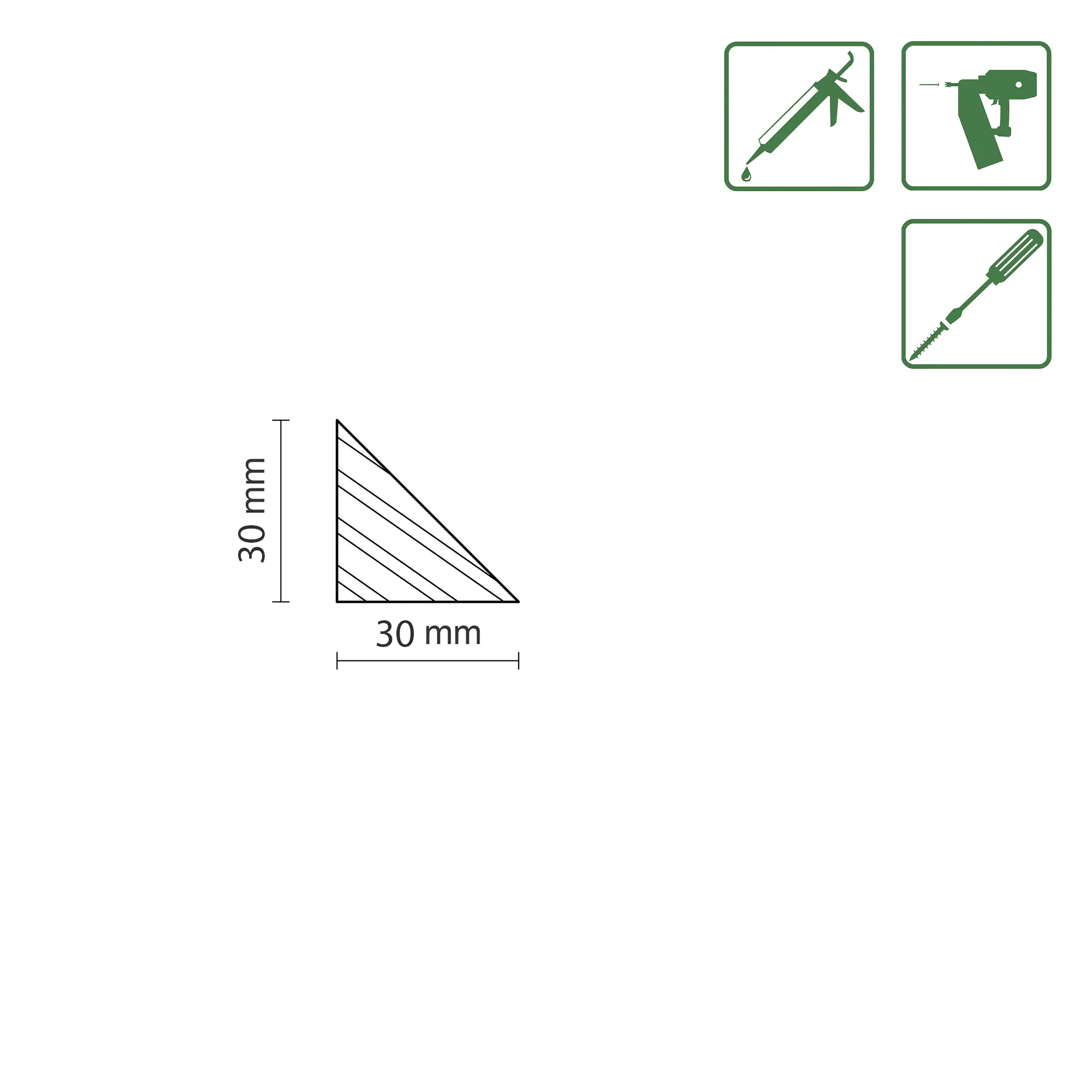 FN Neuhofer Dreikantleiste volle Form 240 cm 30 x 30 mm Fichte oder Kiefer