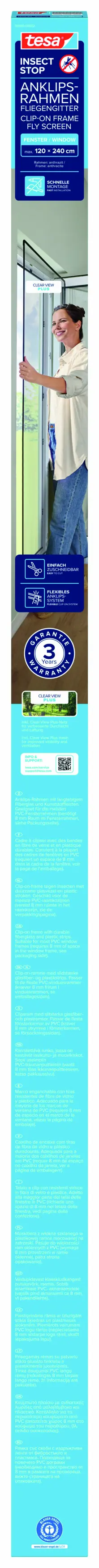 Tesa Insektenschutz Anklipsrahmen für Fenster 120 x 240 cm Tesa Insektenschutz Anklipsrahmen für Fenster 120 x 240 cm