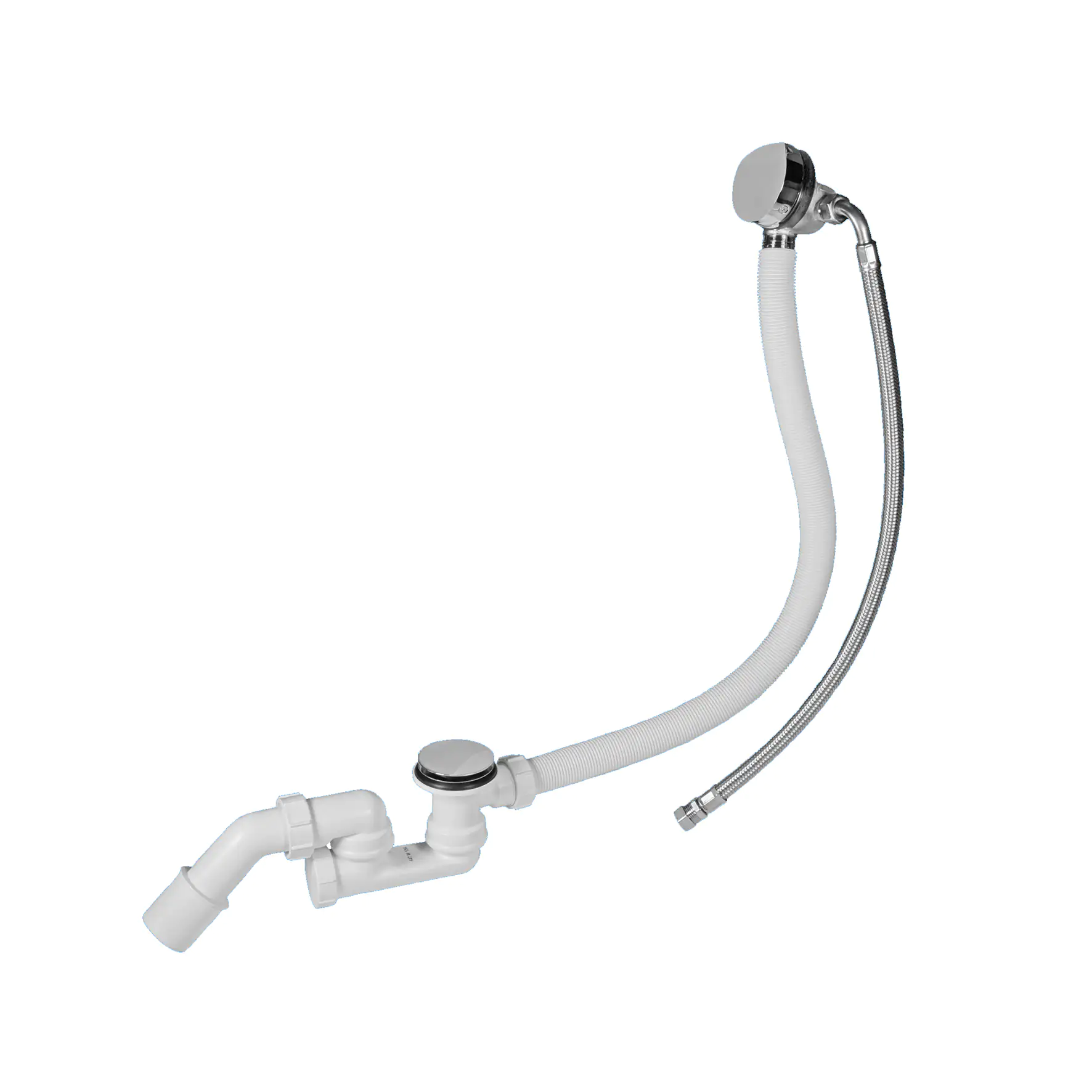 Ottofond Ab- und Überlaufgarnitur für freistehende Badewannen mit Wassereinlauf