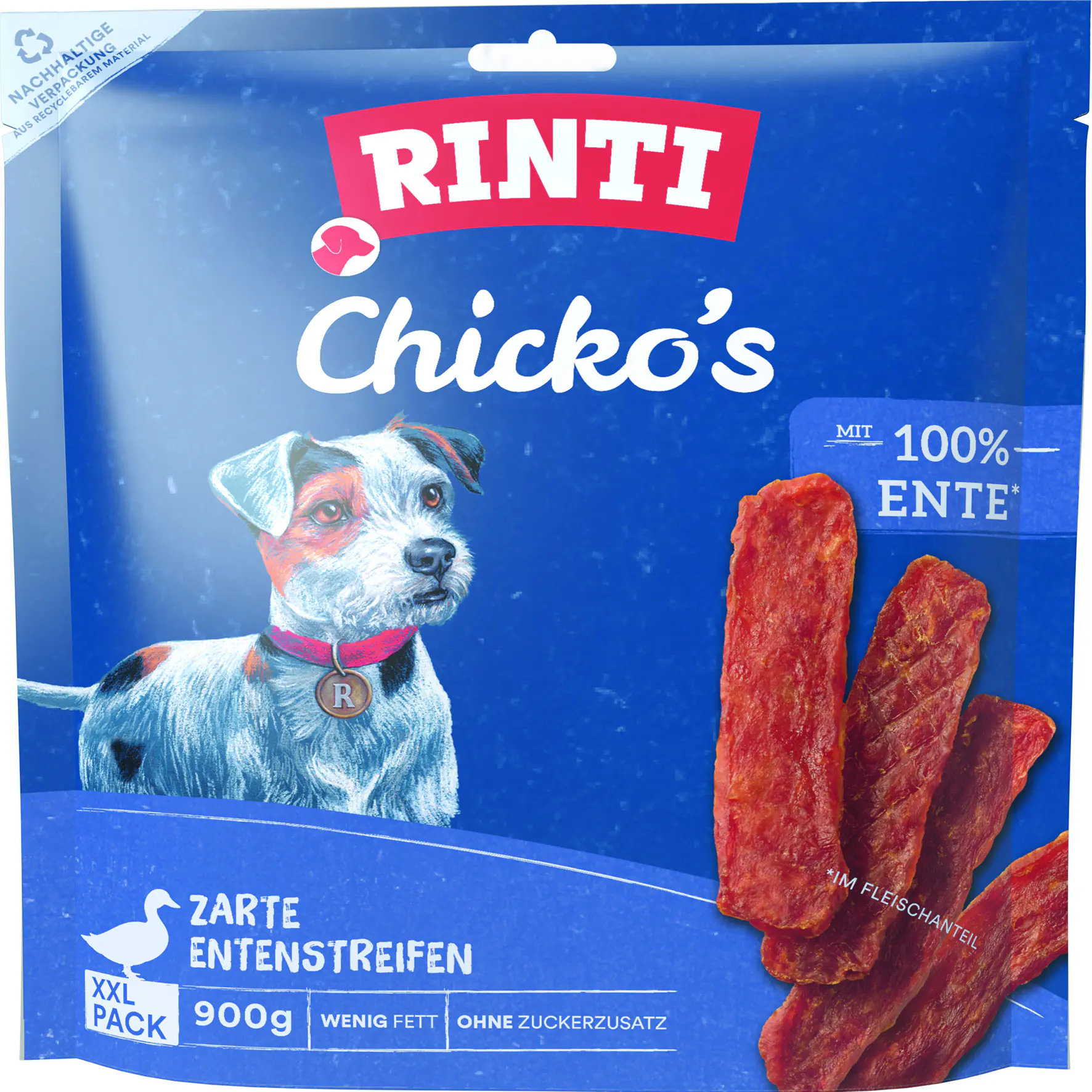 Rinti Hundeleckerli Chicko´s Streifen 900 g Ente