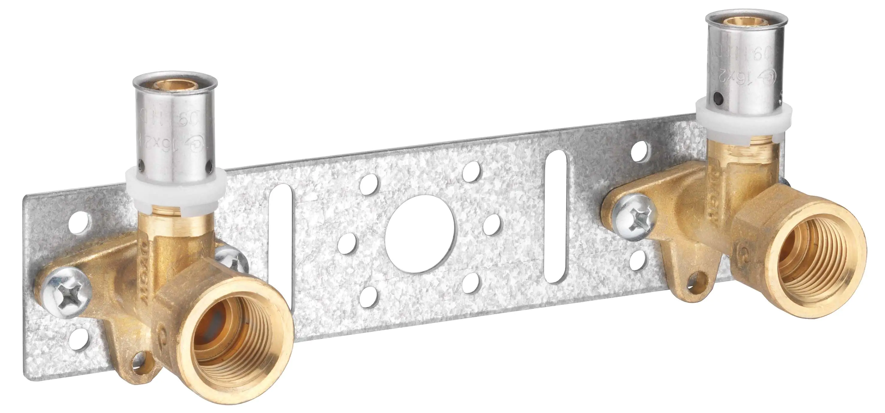 Cornat Press-Montageeinheit Messing/Edelstahl/verzinkt, ø 16 mm, 1/2" IG