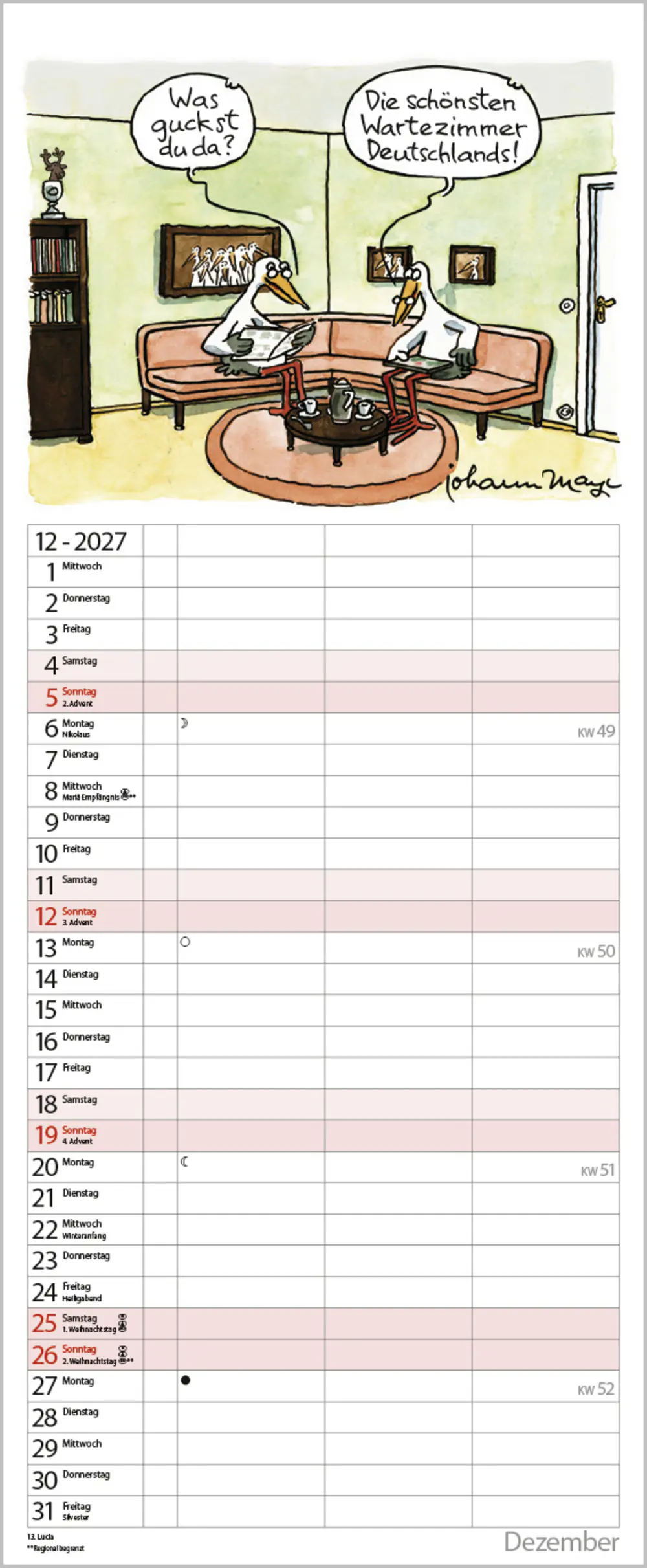 Korsch Kalender Planer (Un-)Ruhestand 2027