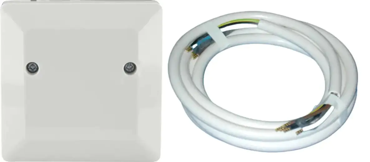 Herdanschluss-Set Kabel & Dose - 1,5 Meter, weiß