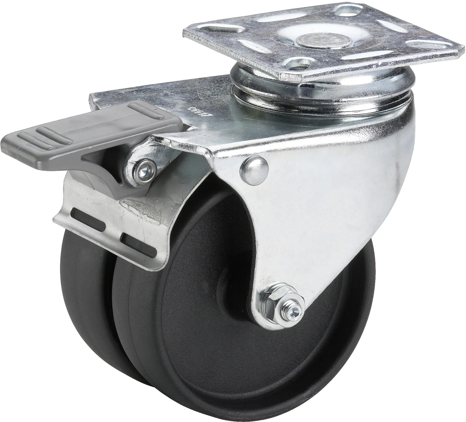 Doppel-Lenkrolle für Apparate 50 x 19 mm Tragkr. 80 kg