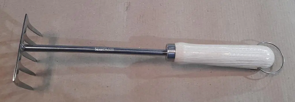 Primaster Handgartenrechen Edelstahl 24 cm mit Holzgriff