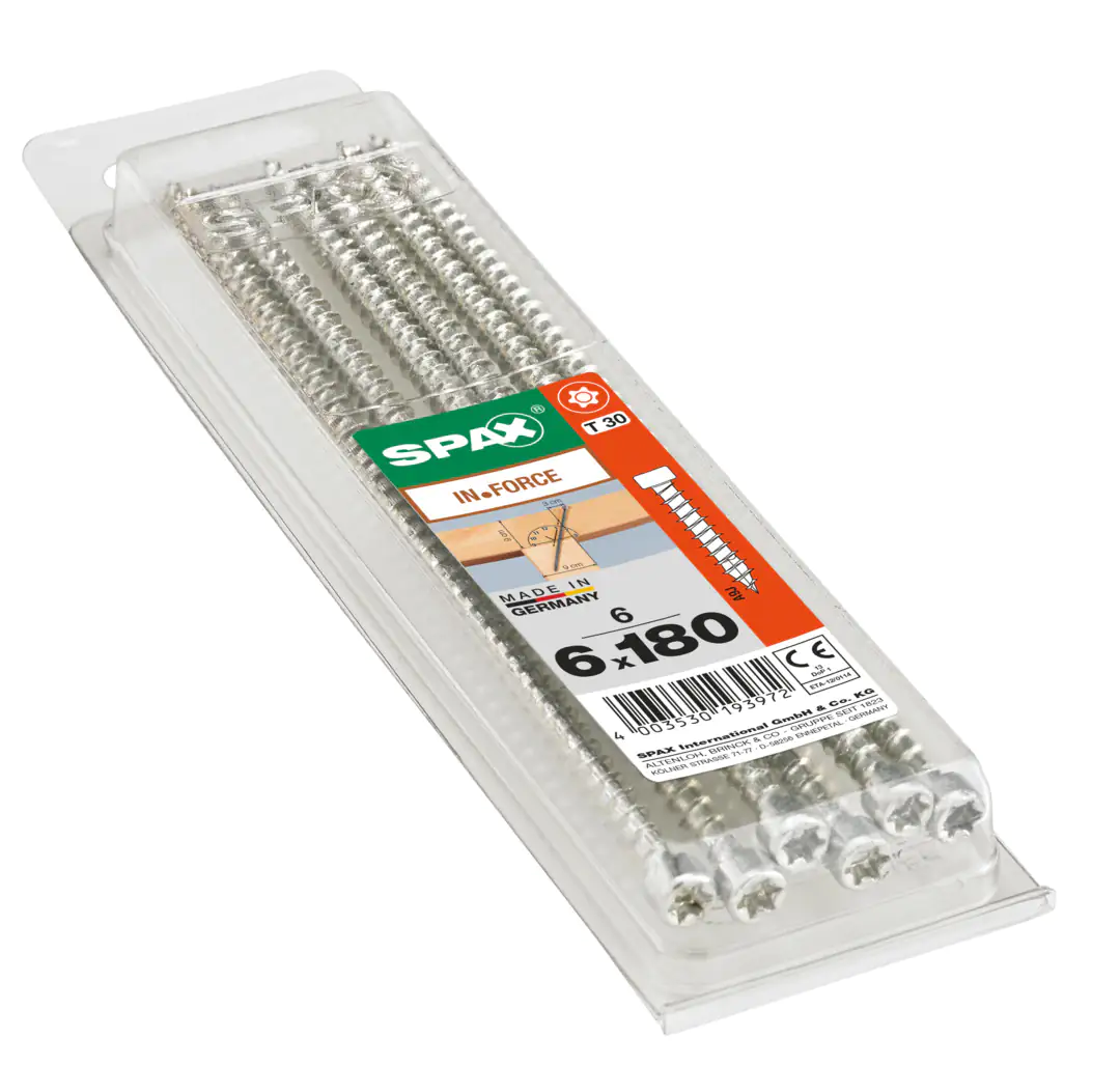 Spax Holzbauschrauben 6.0 x 180 mm TX 30 Zylinderkopf - 6 Stk.