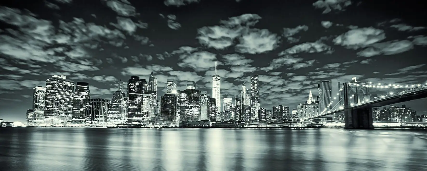 Deco-Glas Bild - NY Black + White 125 x 50 cm