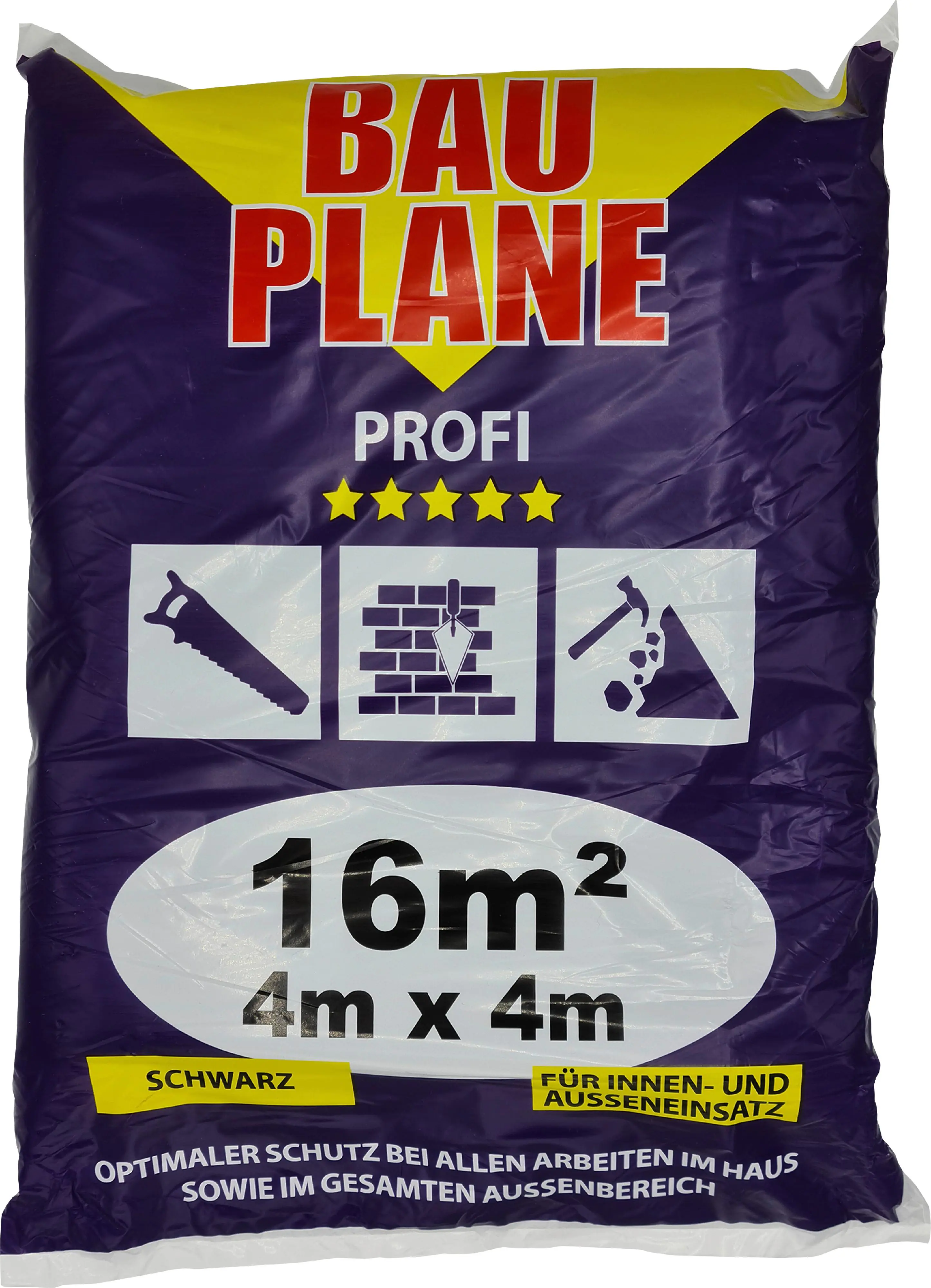 Jufol Bauplane Profi 0,08 mm 4 x 4 m = 16 m² schwarz