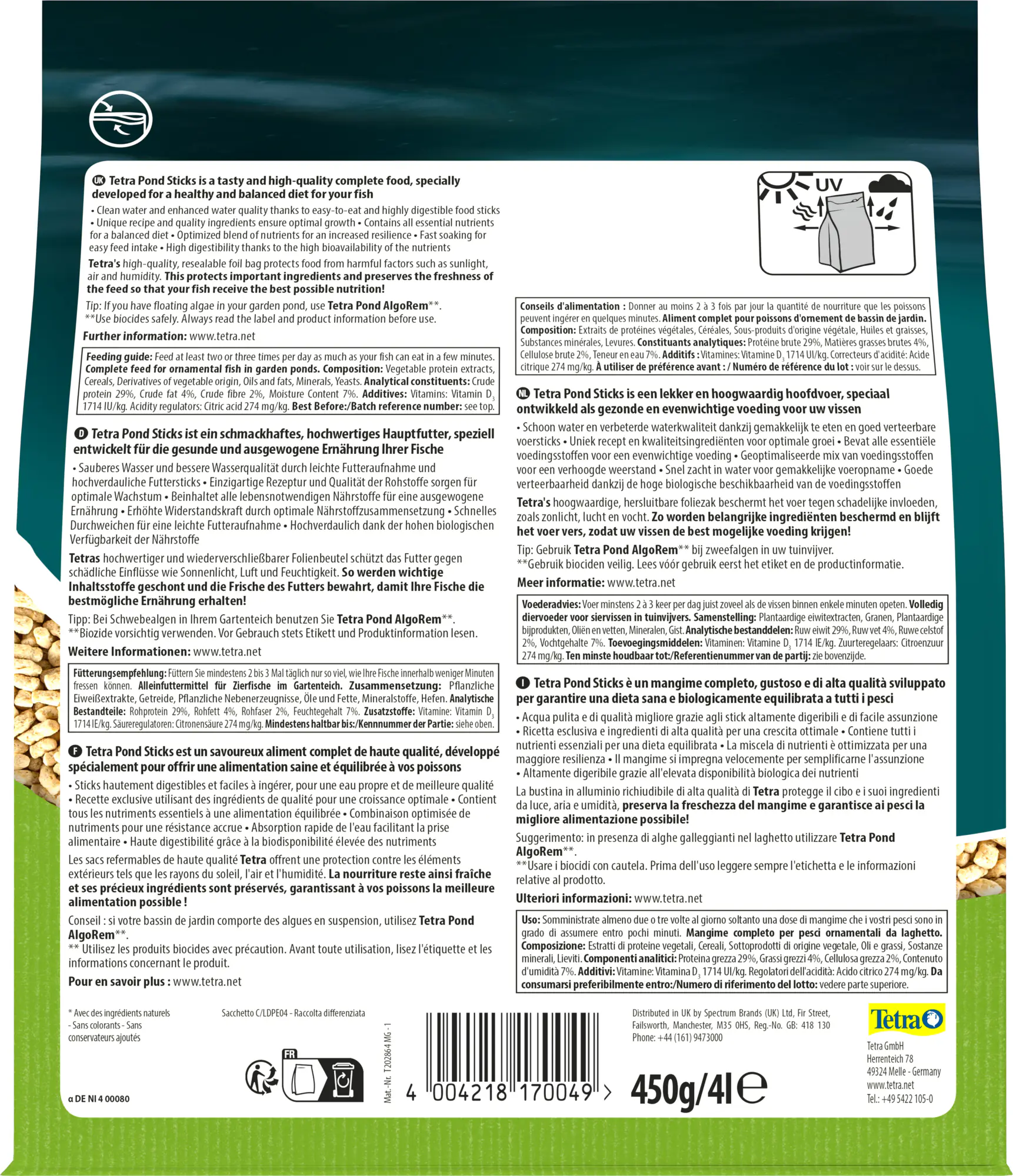 Tetra Pond Teichfutter Sticks 4 l