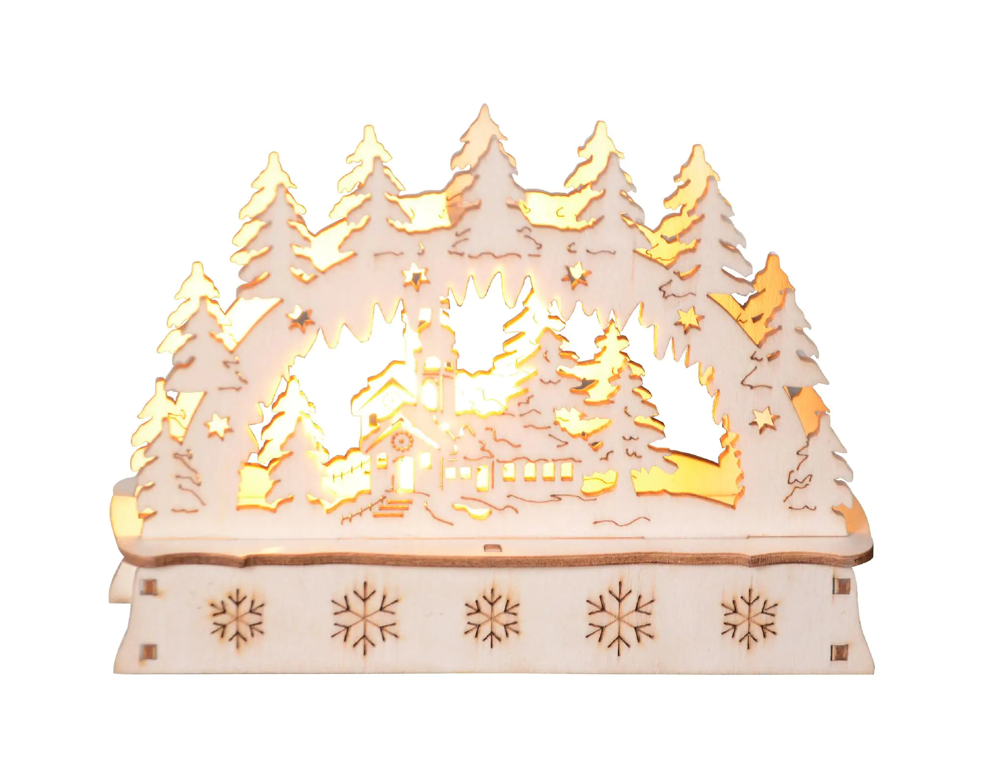 TrendLine LED Holzsilhouette 15 x 10 cm warmweiß mit Timer