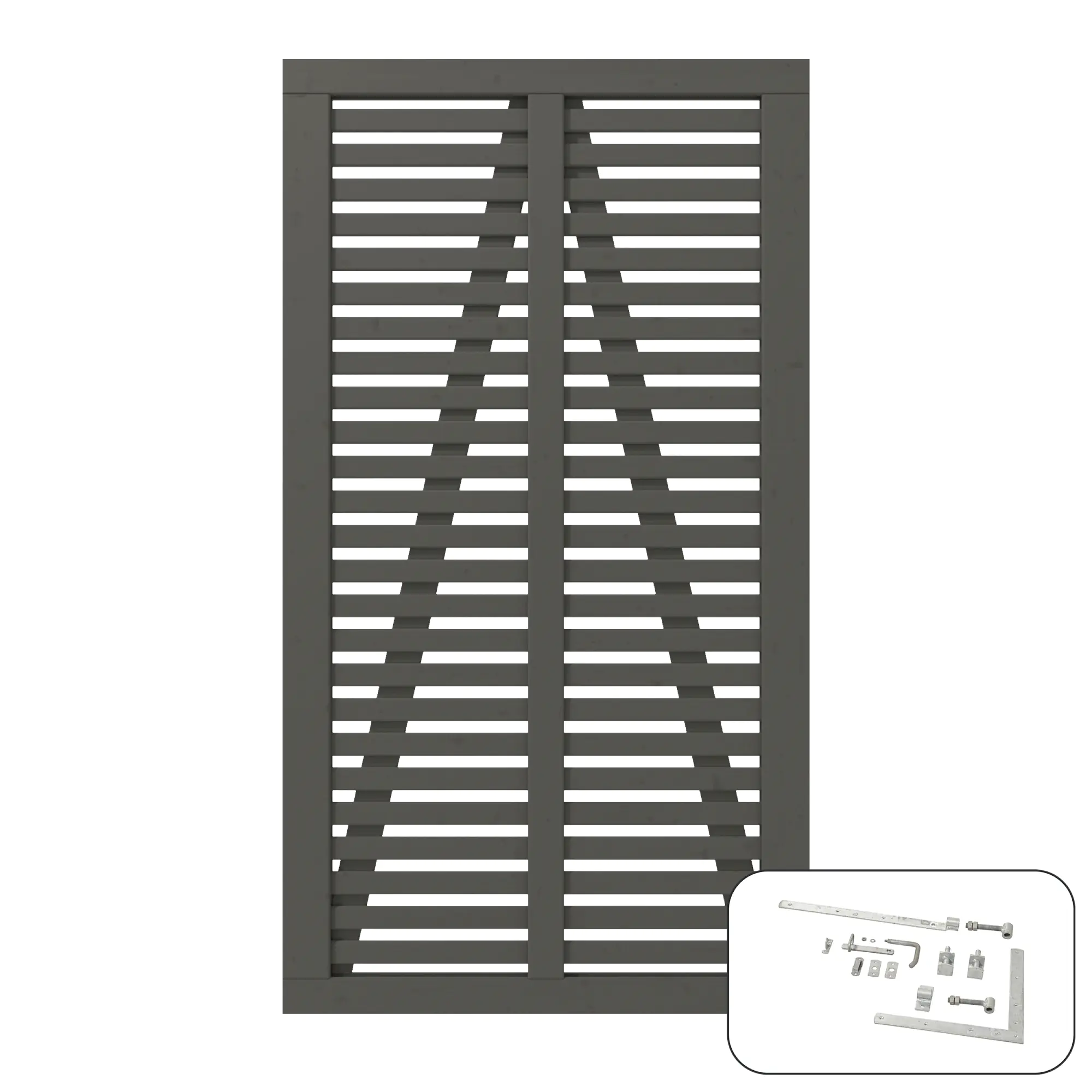 Plus Einzeltor Harmoni inkl. Beschläge 100 x 180 cm umbragrau fungizidbehandelt