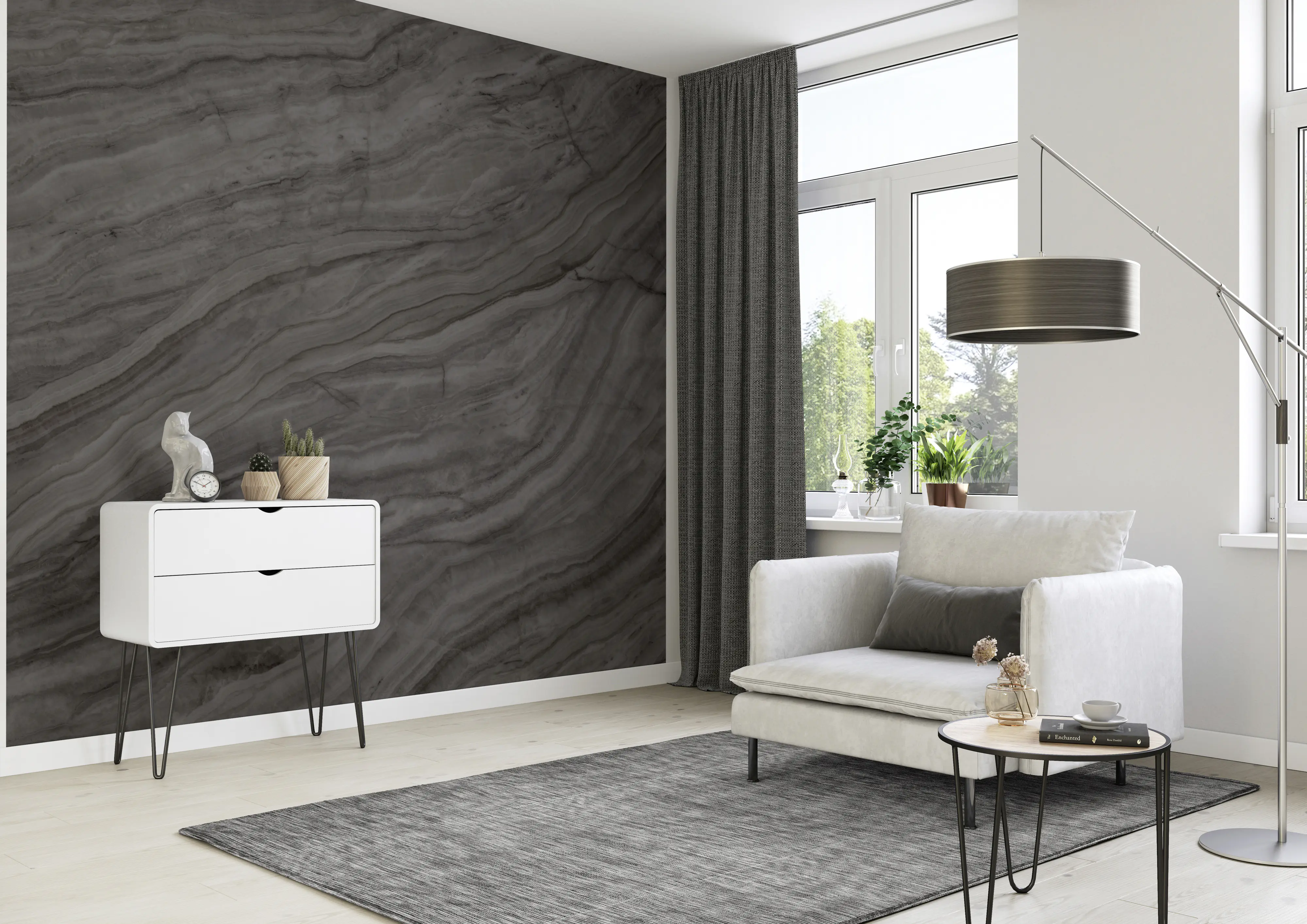 Rasch Vlies Fototapete 364606 Schwarz-Schwarzbraun Muster & Motive 2,65 m x 2,65 m